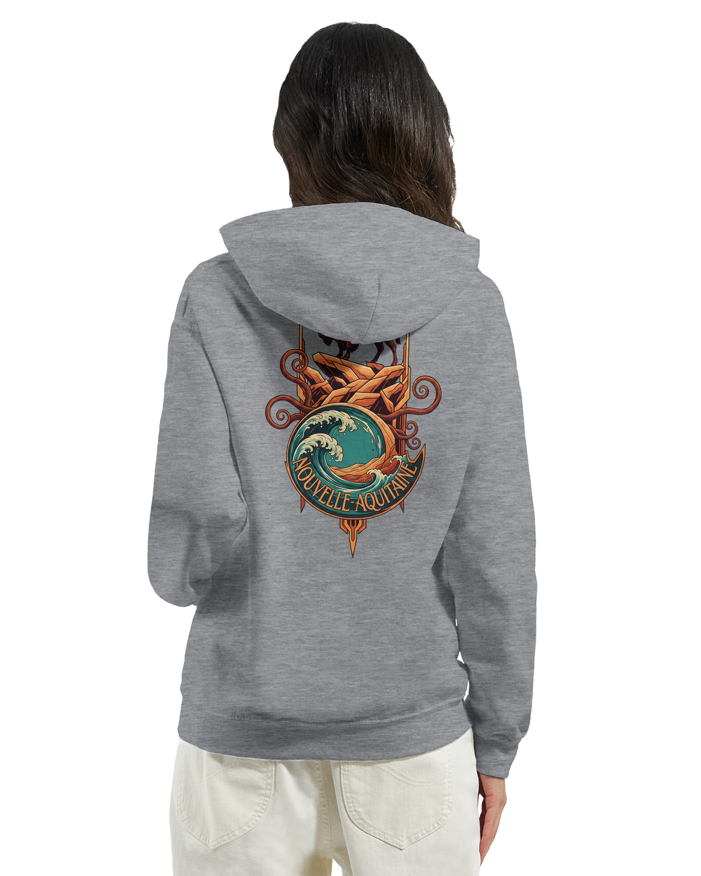 Sweat à capuche unisexe Nouvelle-Aquitaine - Hoodie premium en coton mélangé