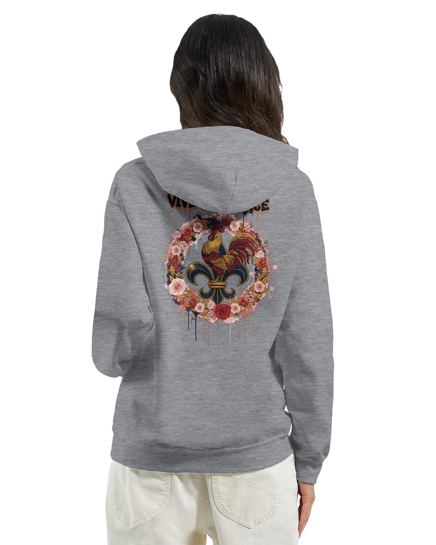 Sweat à capuche femme  Vive la France – Hoodie Premium Confortable et Résistant