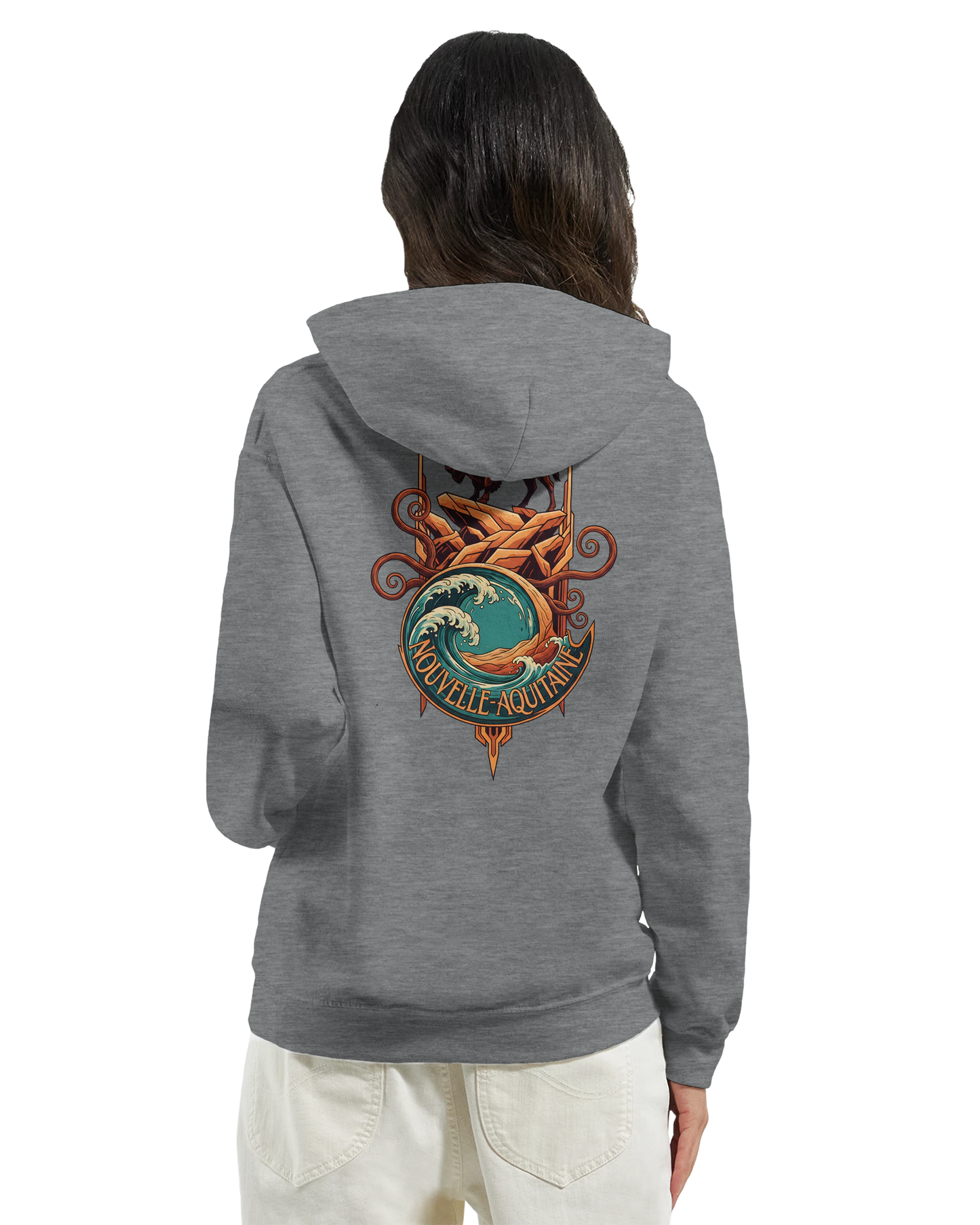 Sweat à capuche unisexe Nouvelle-Aquitaine - Hoodie premium en coton mélangé