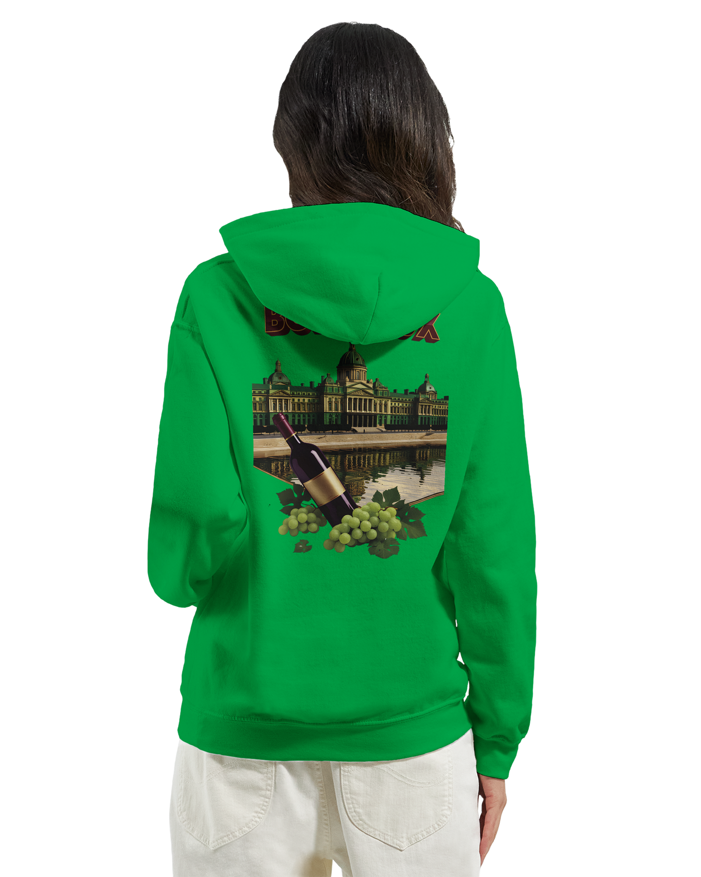 Sweat à capuche unisexe bordeaux Ville de France - Confort premium