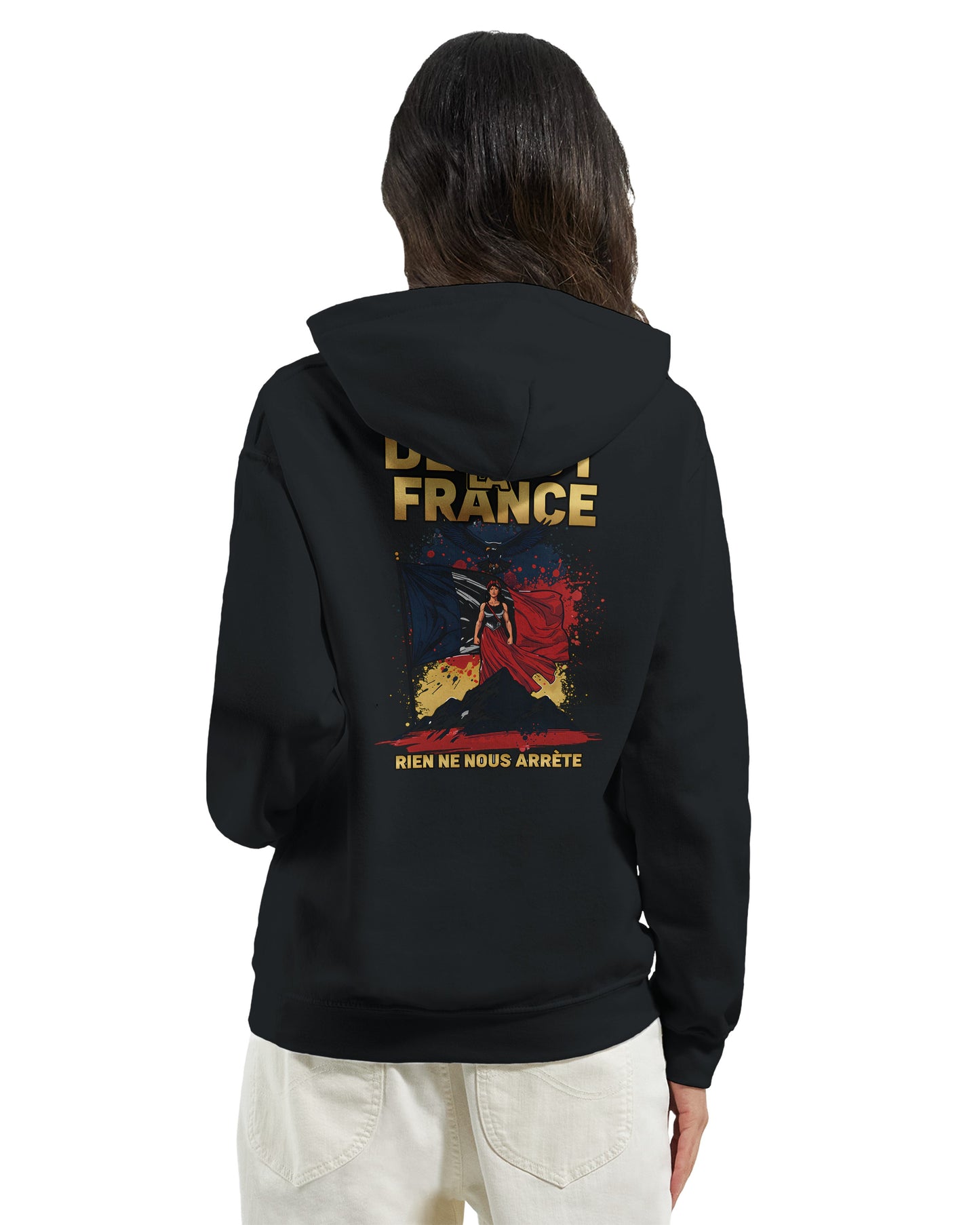 Sweat à capuche femme Debout la France - Hoodie en coton mélangé premium
