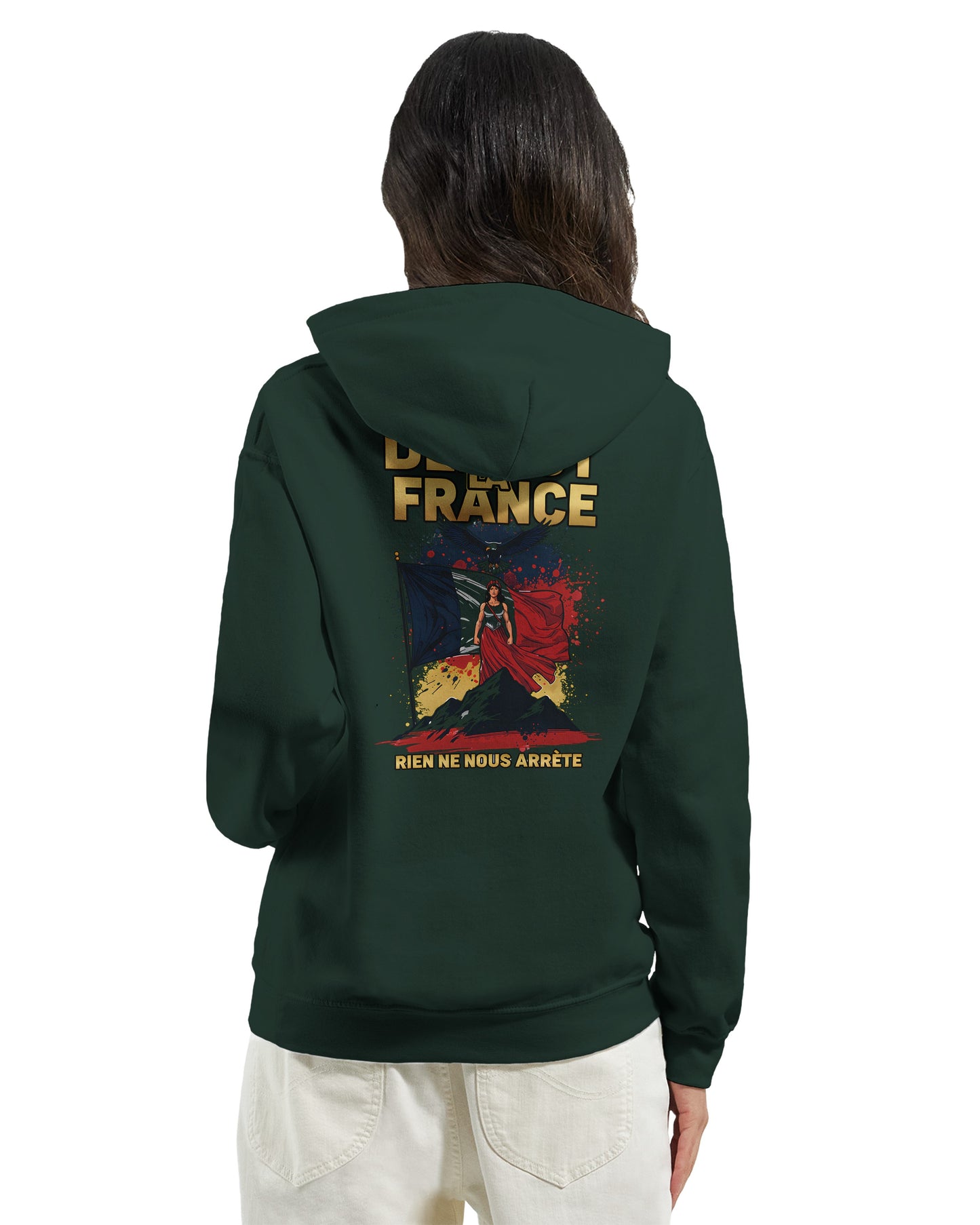 Sweat à capuche femme Debout la France - Hoodie en coton mélangé premium