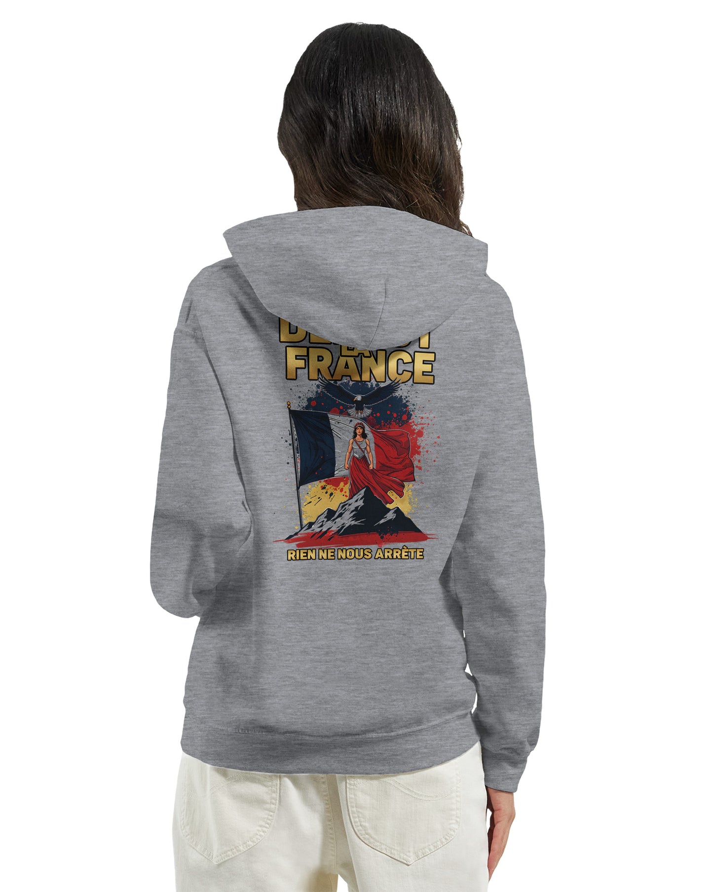 Sweat à capuche femme Debout la France - Hoodie en coton mélangé premium