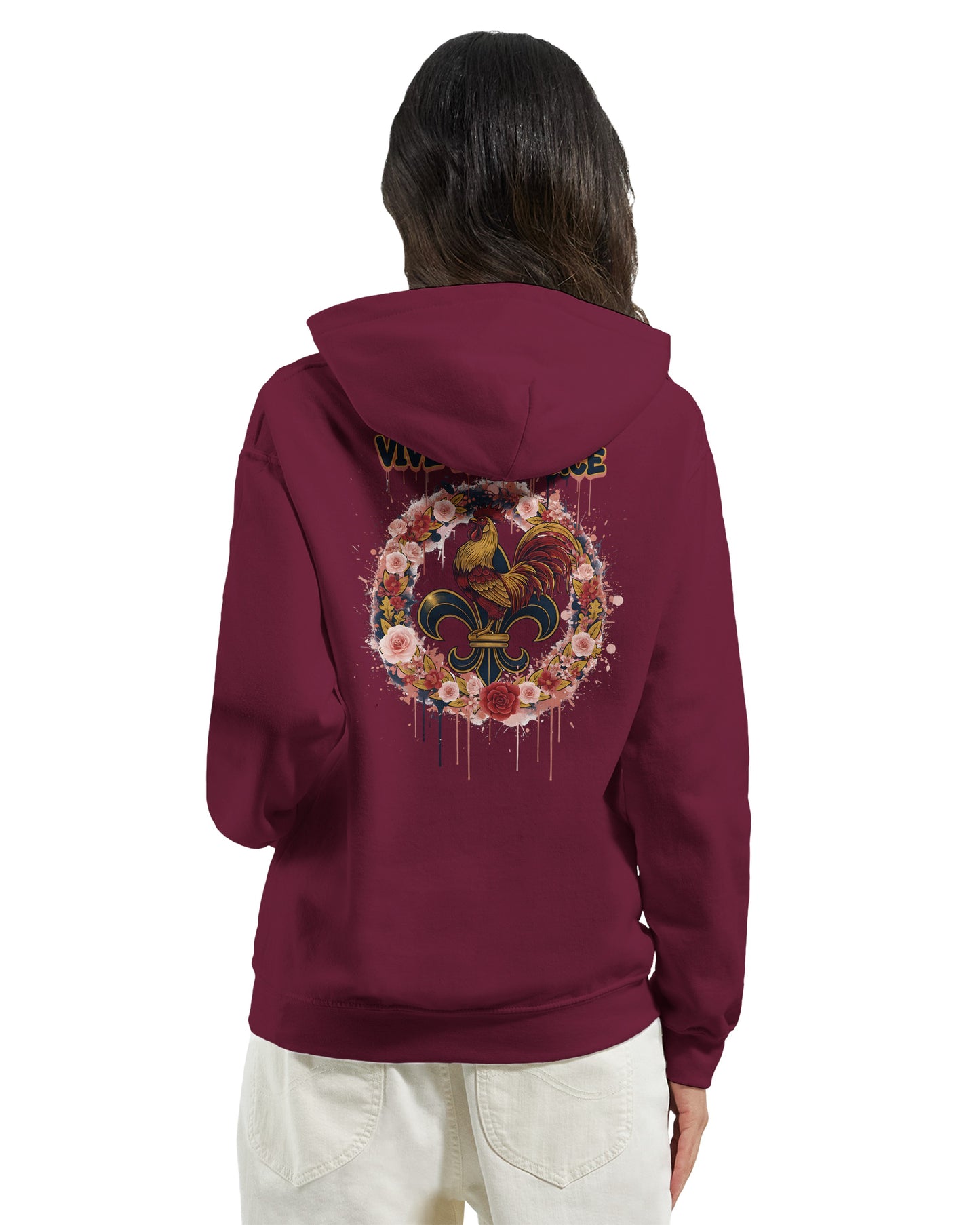 Sweat à capuche femme  Vive la France – Hoodie Premium Confortable et Résistant