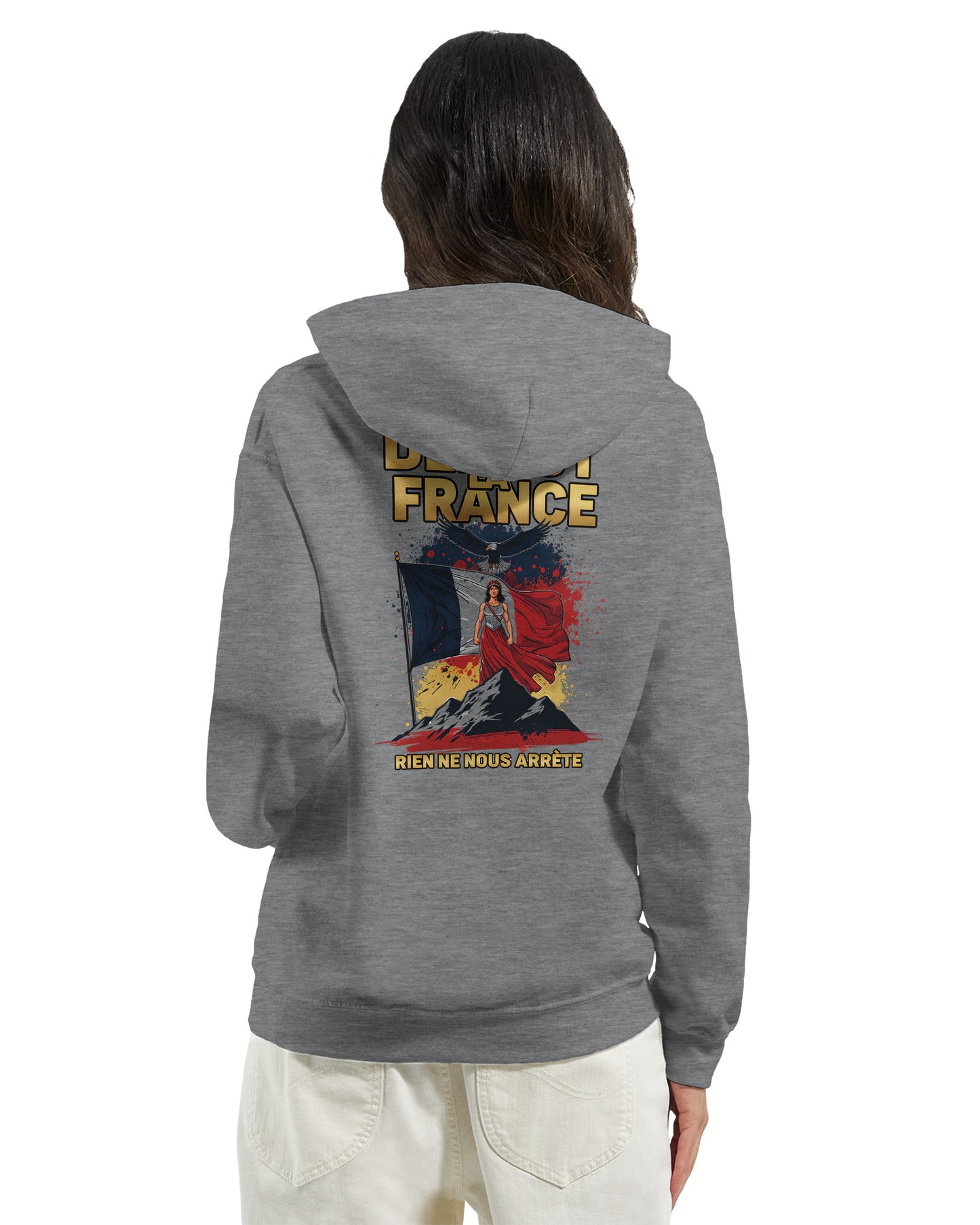Sweat à capuche femme Debout la France - Hoodie en coton mélangé premium