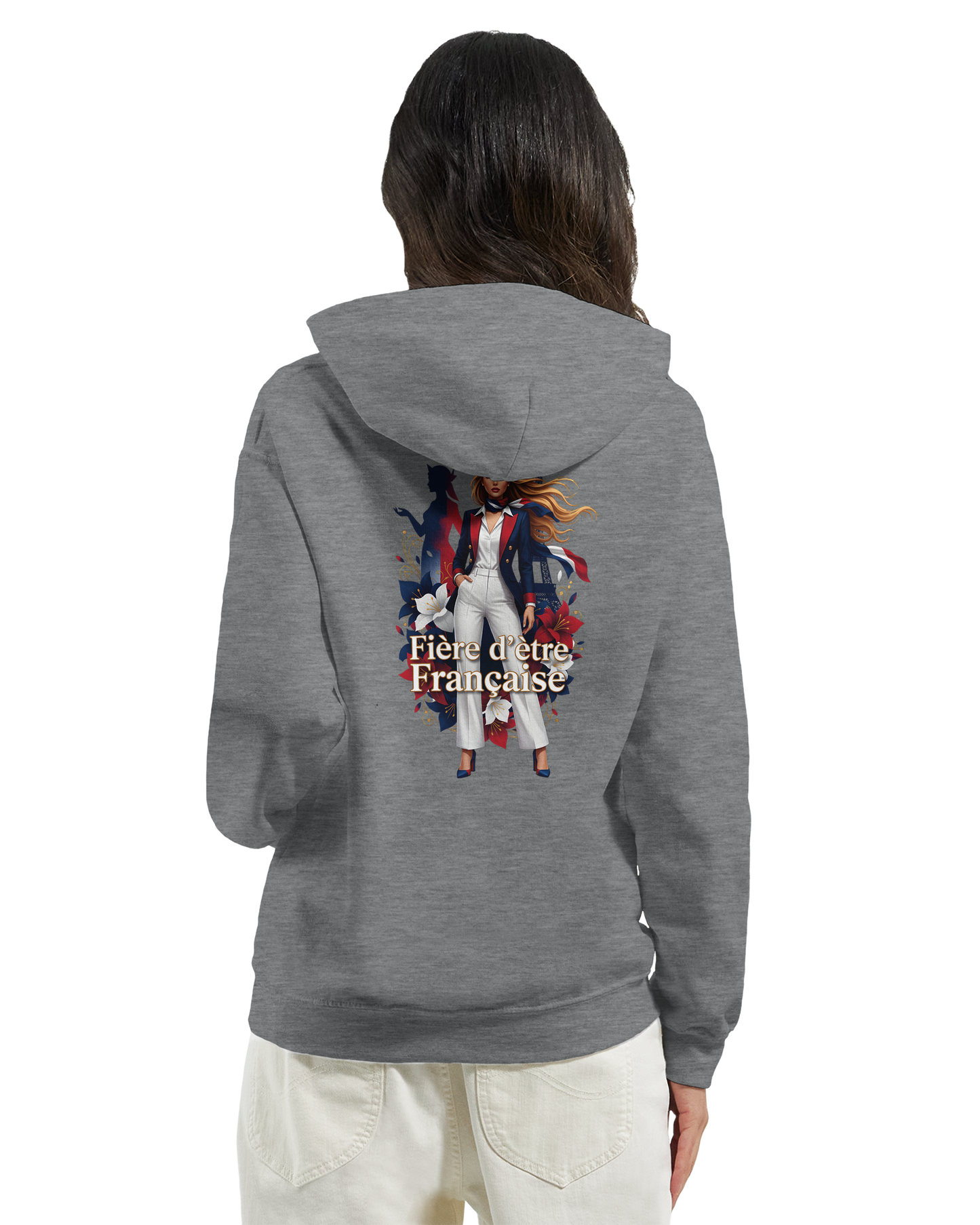 Sweat à Capuche Femme Fière d'être Française - Confort Premium