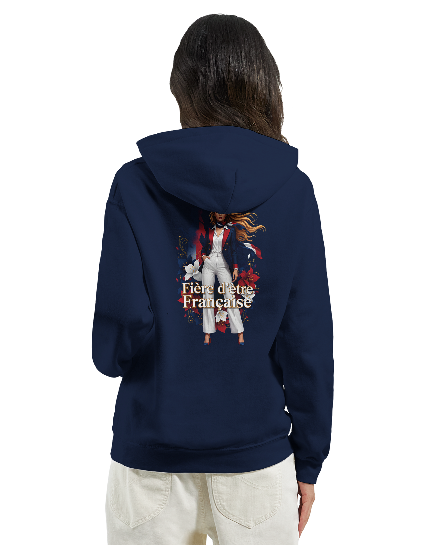 Sweat à Capuche Femme Fière d'être Française - Confort Premium