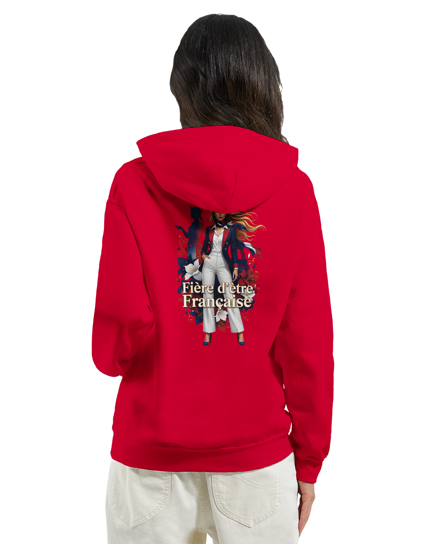 Sweat à Capuche Femme Fière d'être Française - Confort Premium