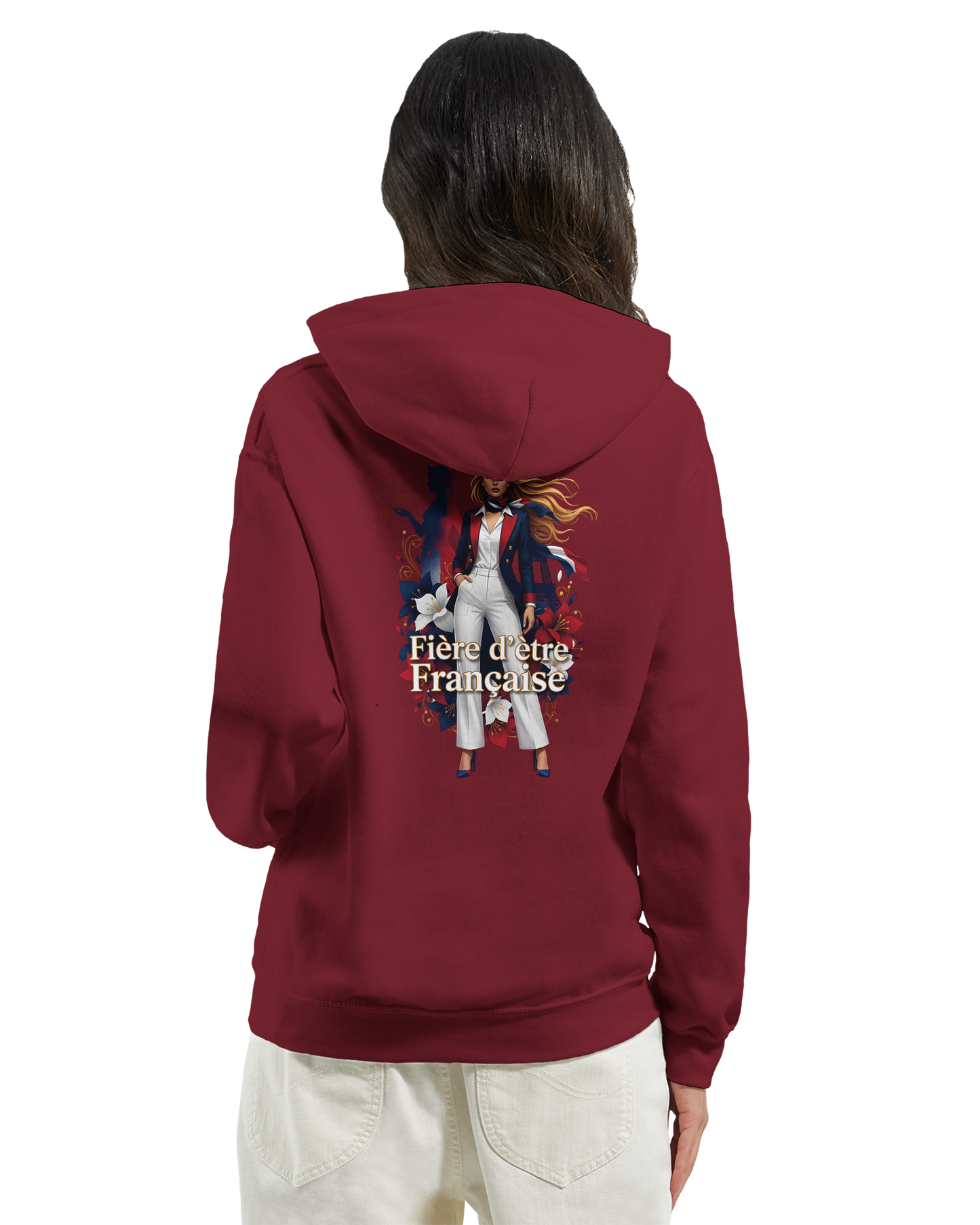 Sweat à Capuche Femme Fière d'être Française - Confort Premium