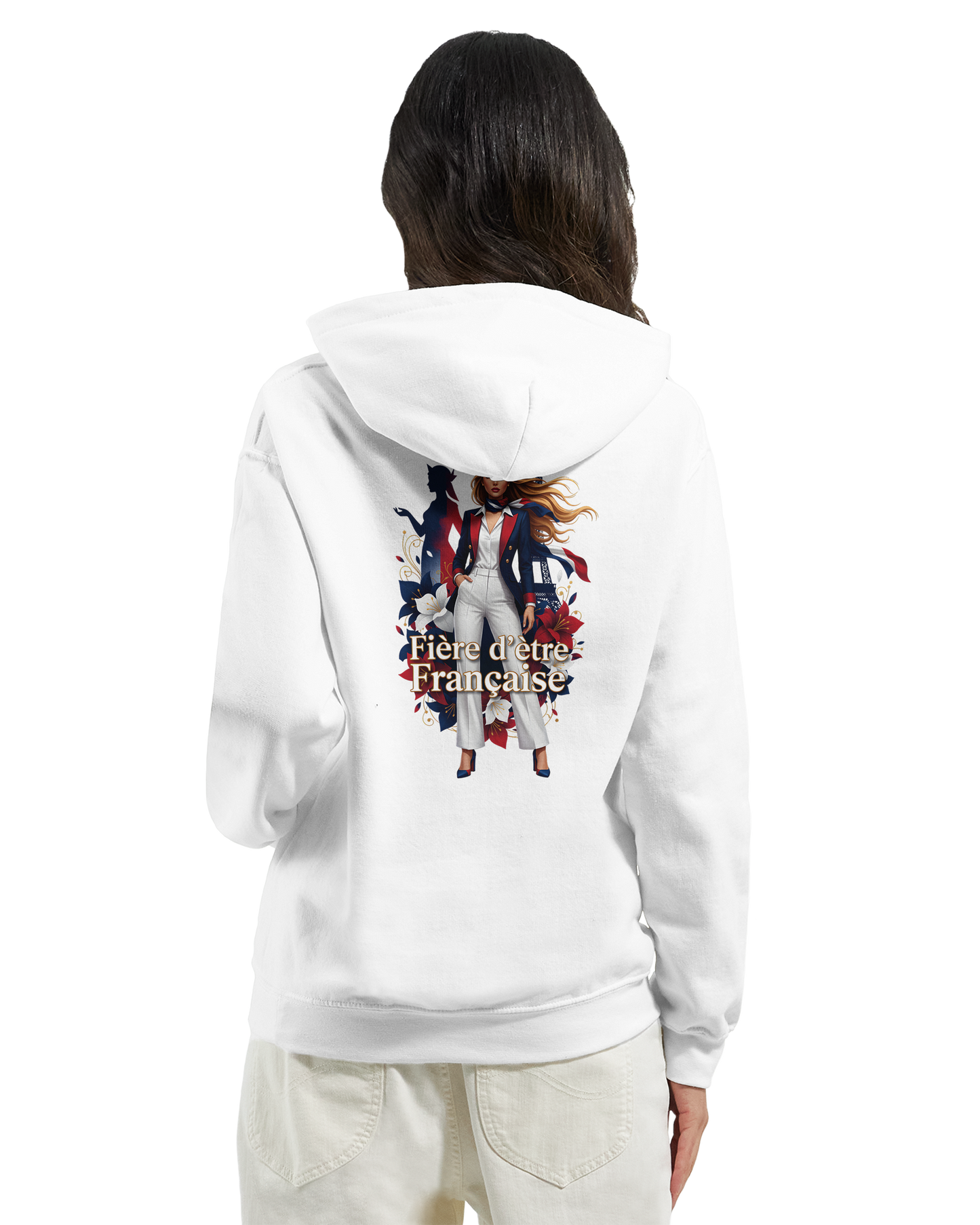 Sweat à Capuche Femme Fière d'être Française - Confort Premium