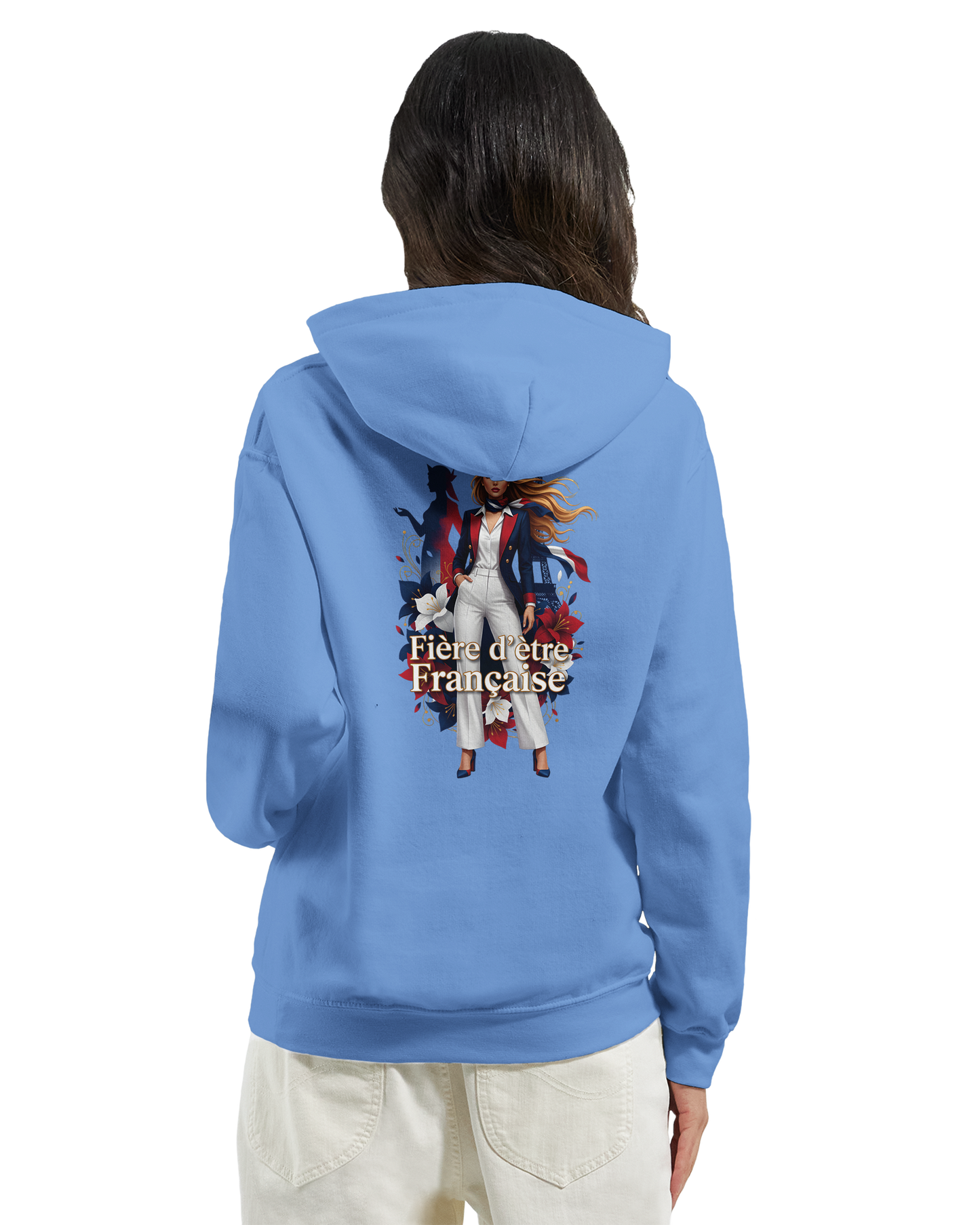 Sweat à Capuche Femme Fière d'être Française - Confort Premium