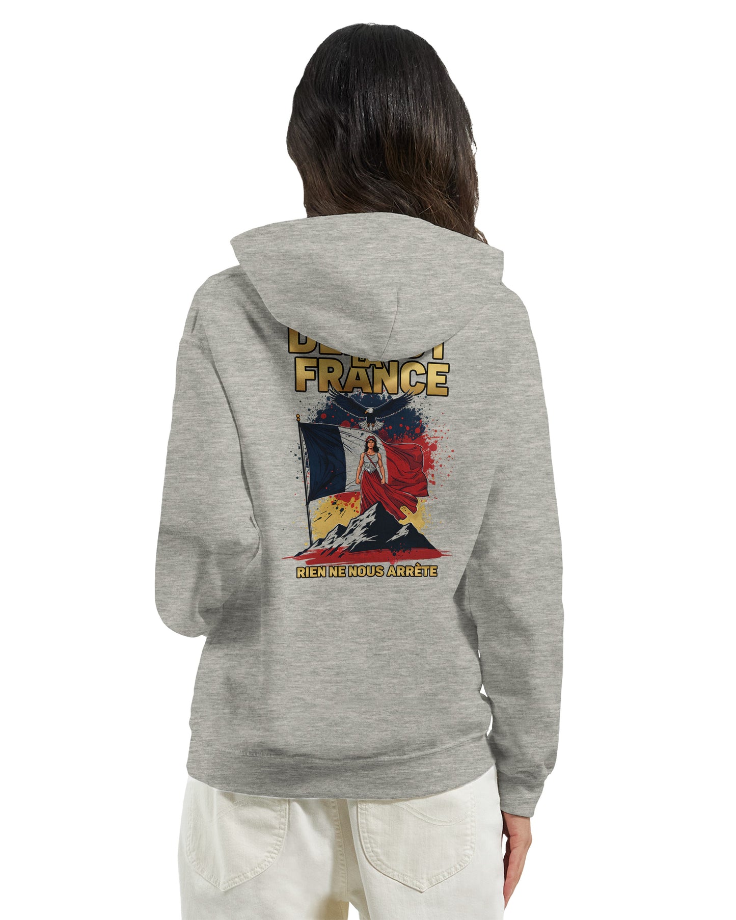 Sweat à capuche femme Debout la France - Hoodie en coton mélangé premium