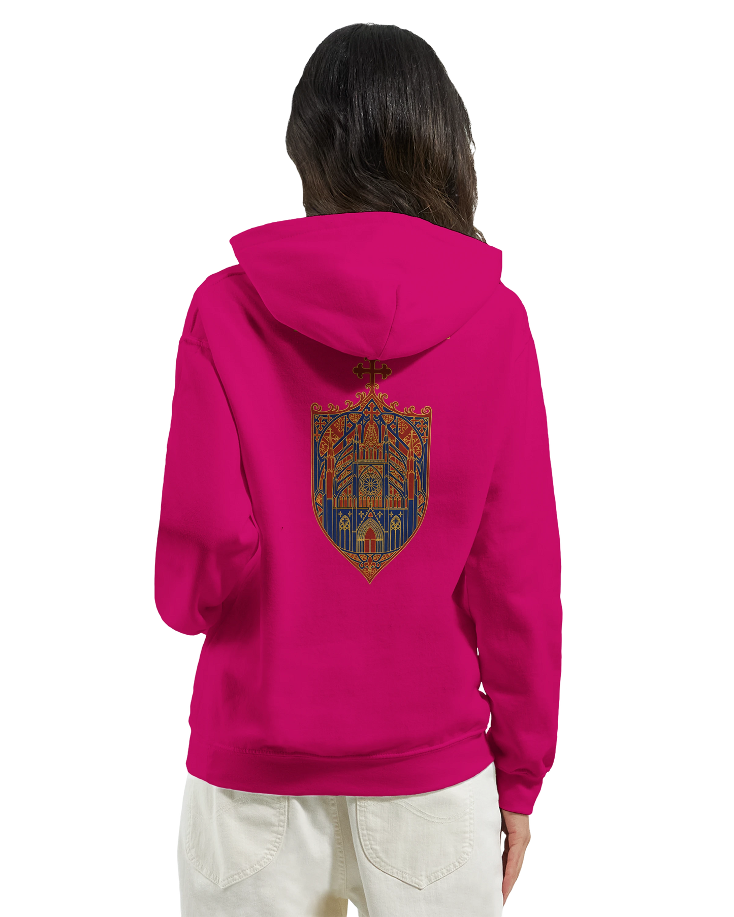 Sweat à capuche femme Rose Cathédrale – Confort Premium