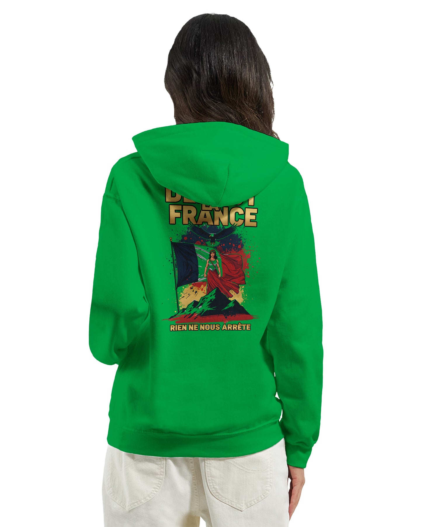 Sweat à capuche femme Debout la France - Hoodie en coton mélangé premium