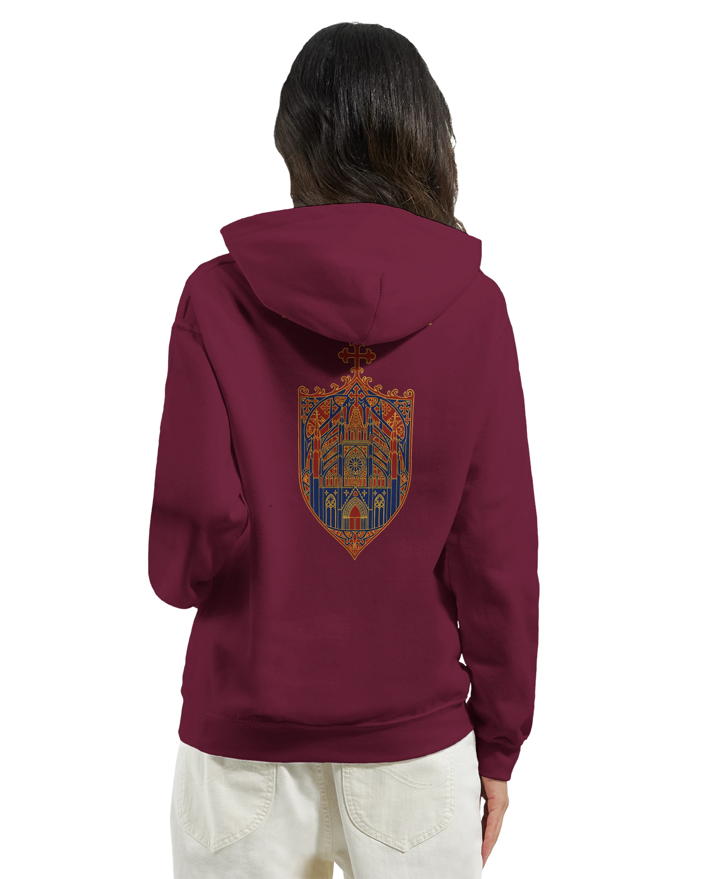 Sweat à capuche femme Rose Cathédrale – Confort Premium