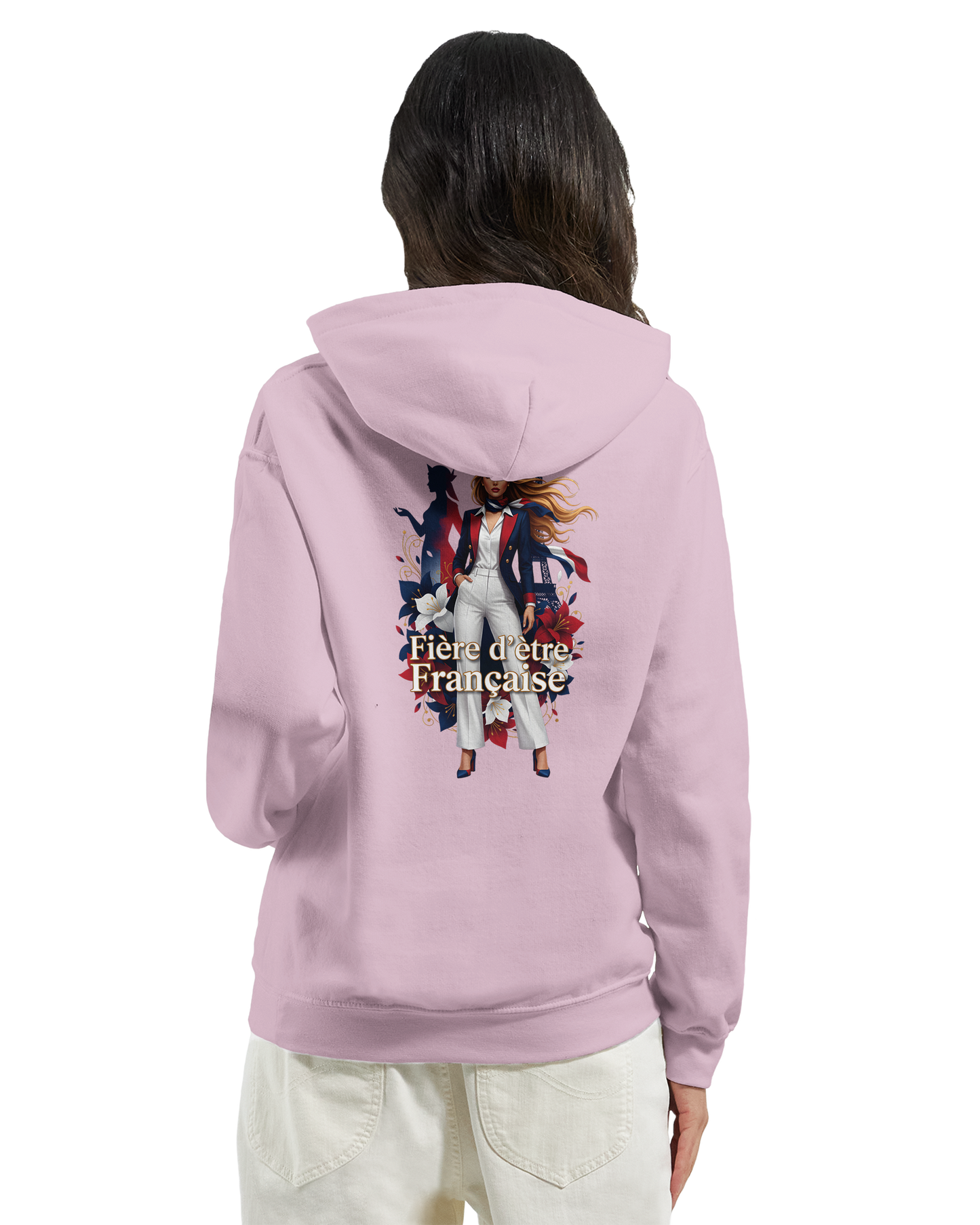 Sweat à Capuche Femme Fière d'être Française - Confort Premium