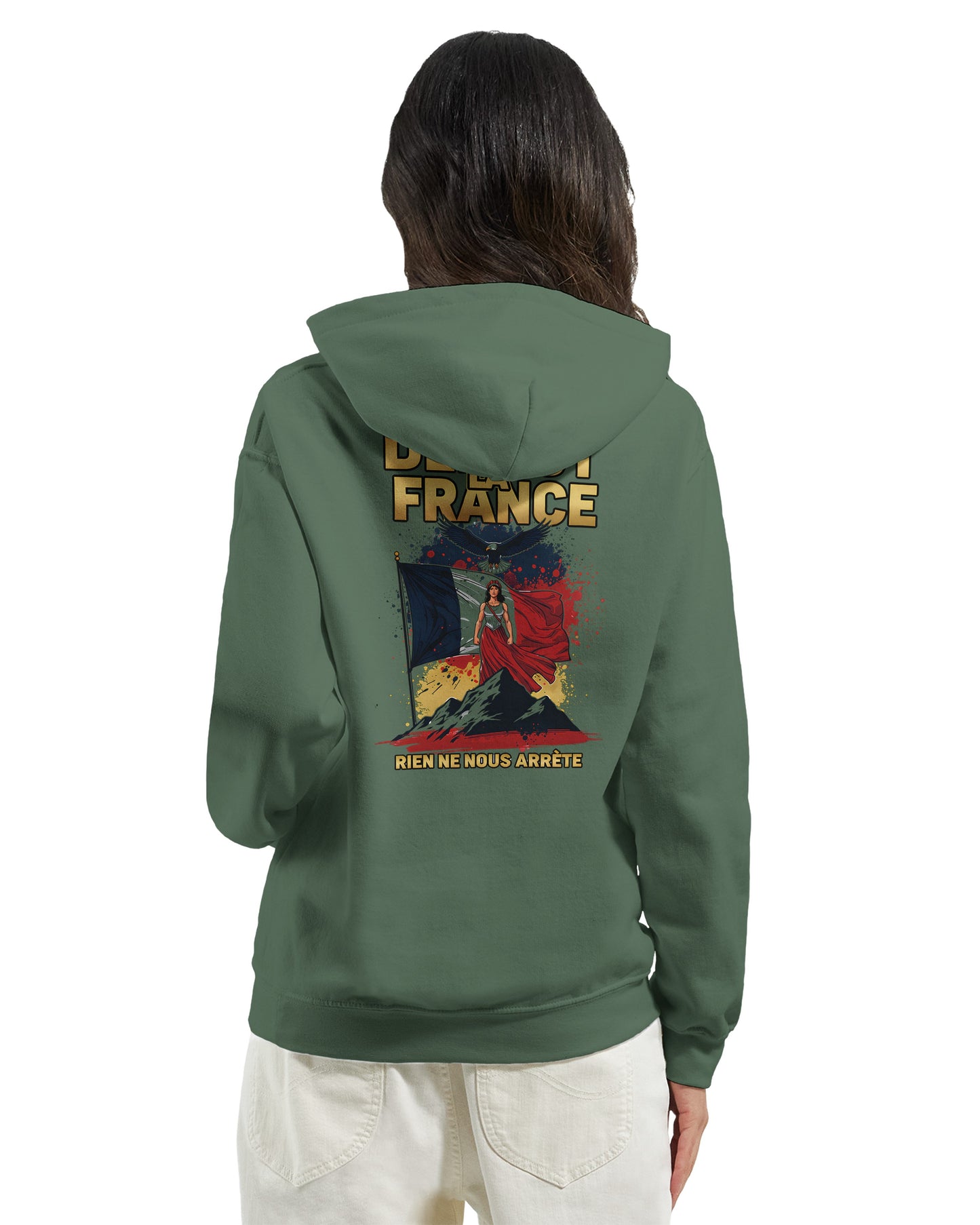 Sweat à capuche femme Debout la France - Hoodie en coton mélangé premium
