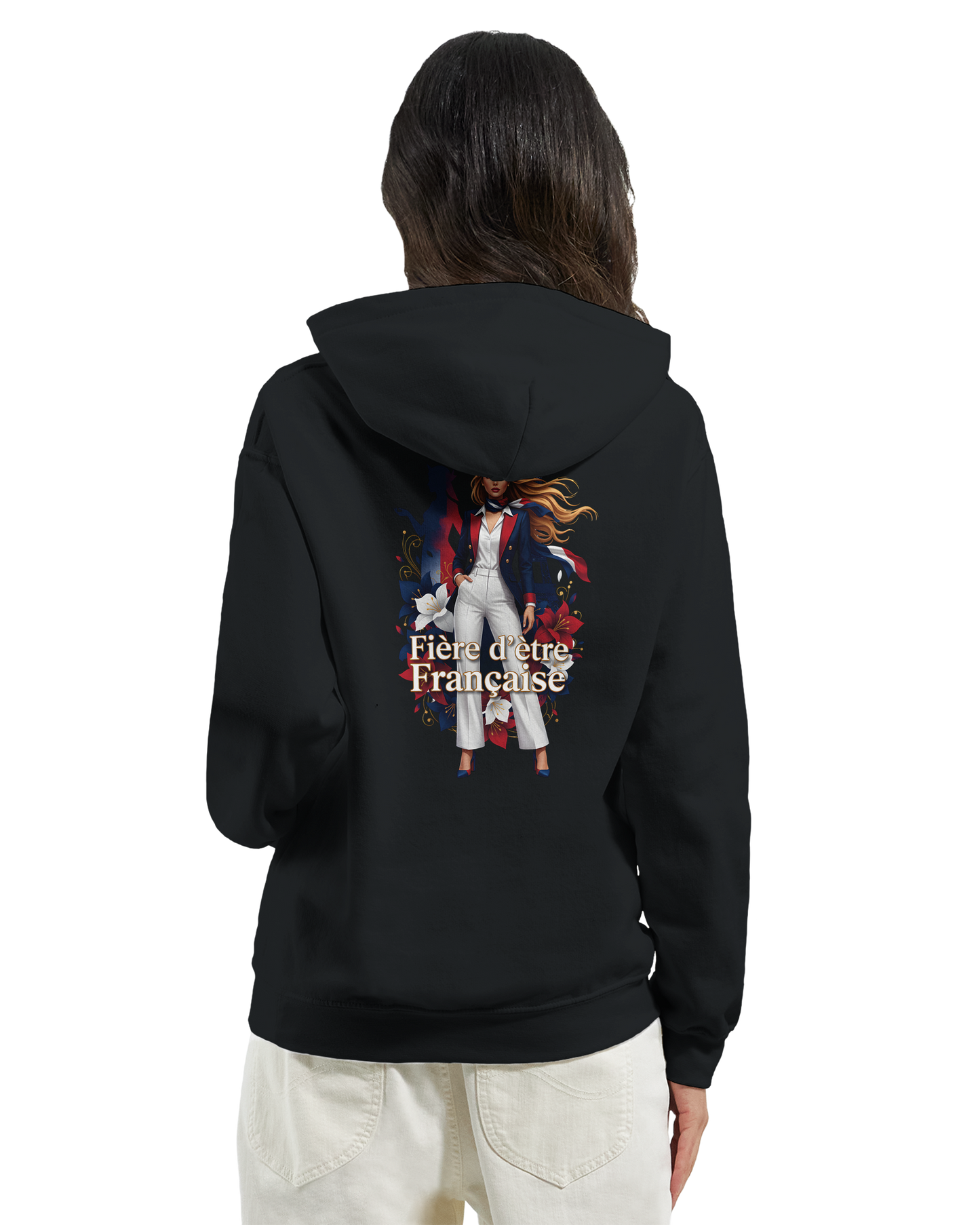 Sweat à Capuche Femme Fière d'être Française - Confort Premium