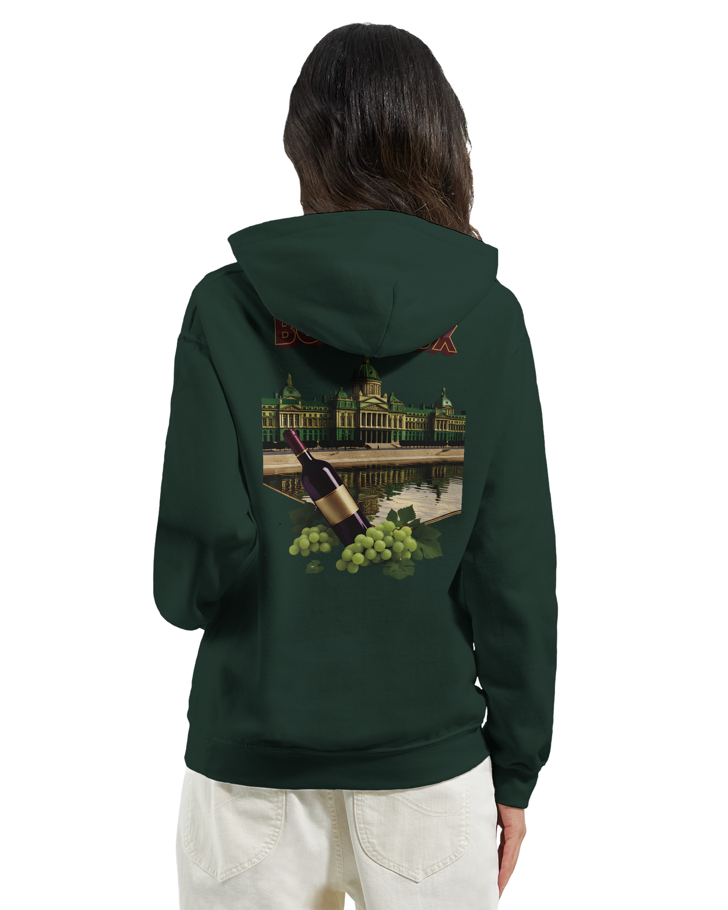 Sweat à capuche unisexe bordeaux Ville de France - Confort premium
