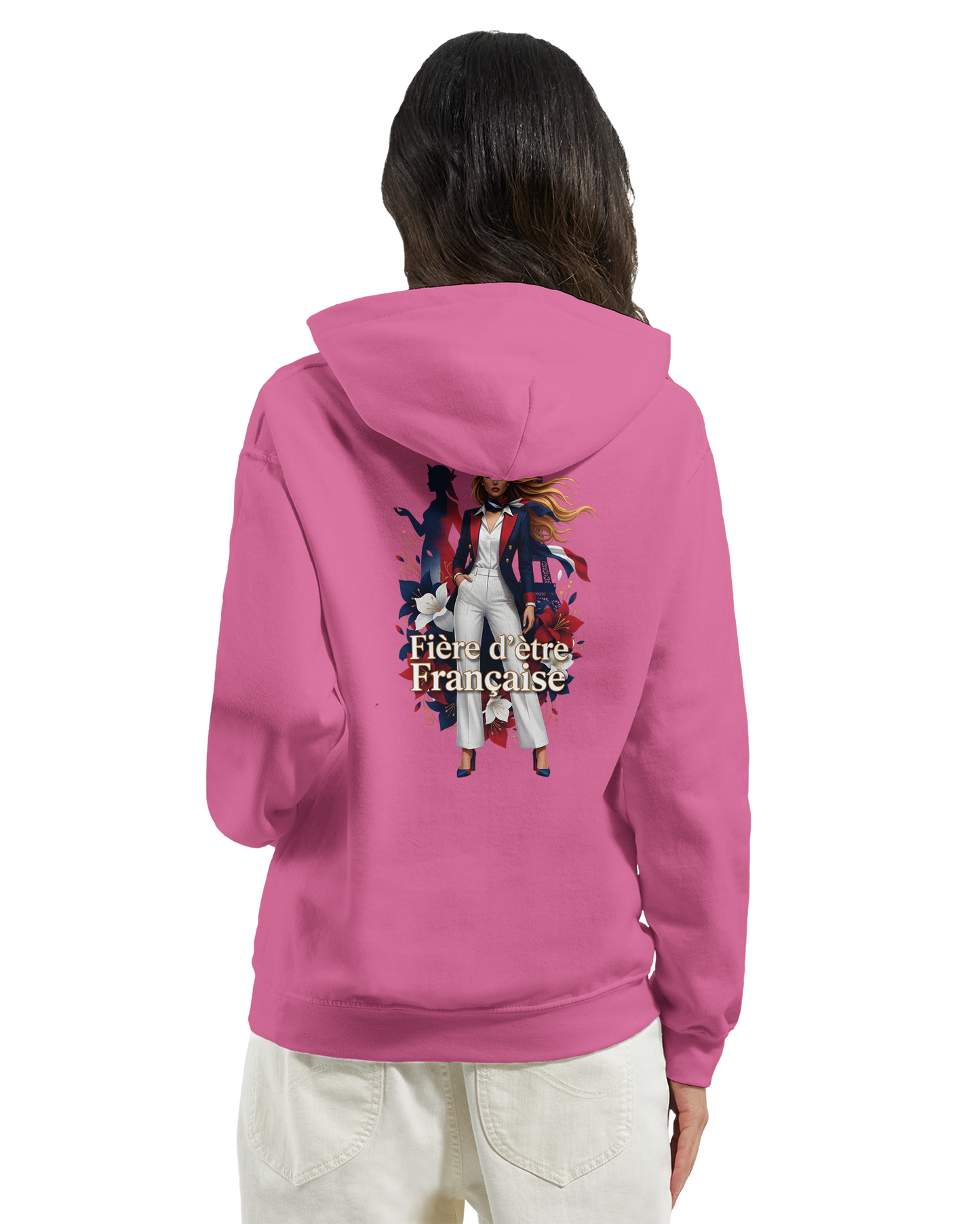 Sweat à Capuche Femme Fière d'être Française - Confort Premium