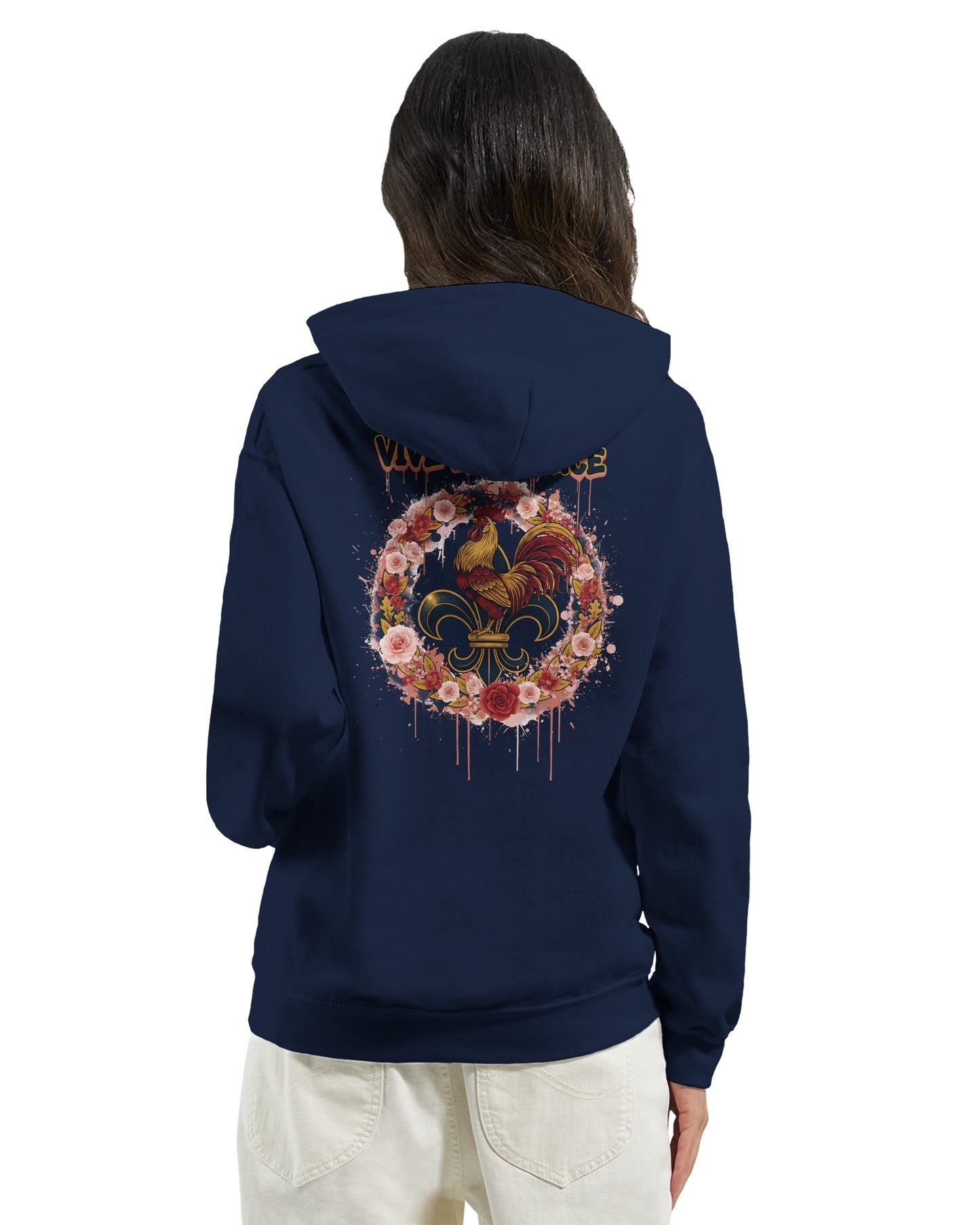 Sweat à capuche femme  Vive la France – Hoodie Premium Confortable et Résistant