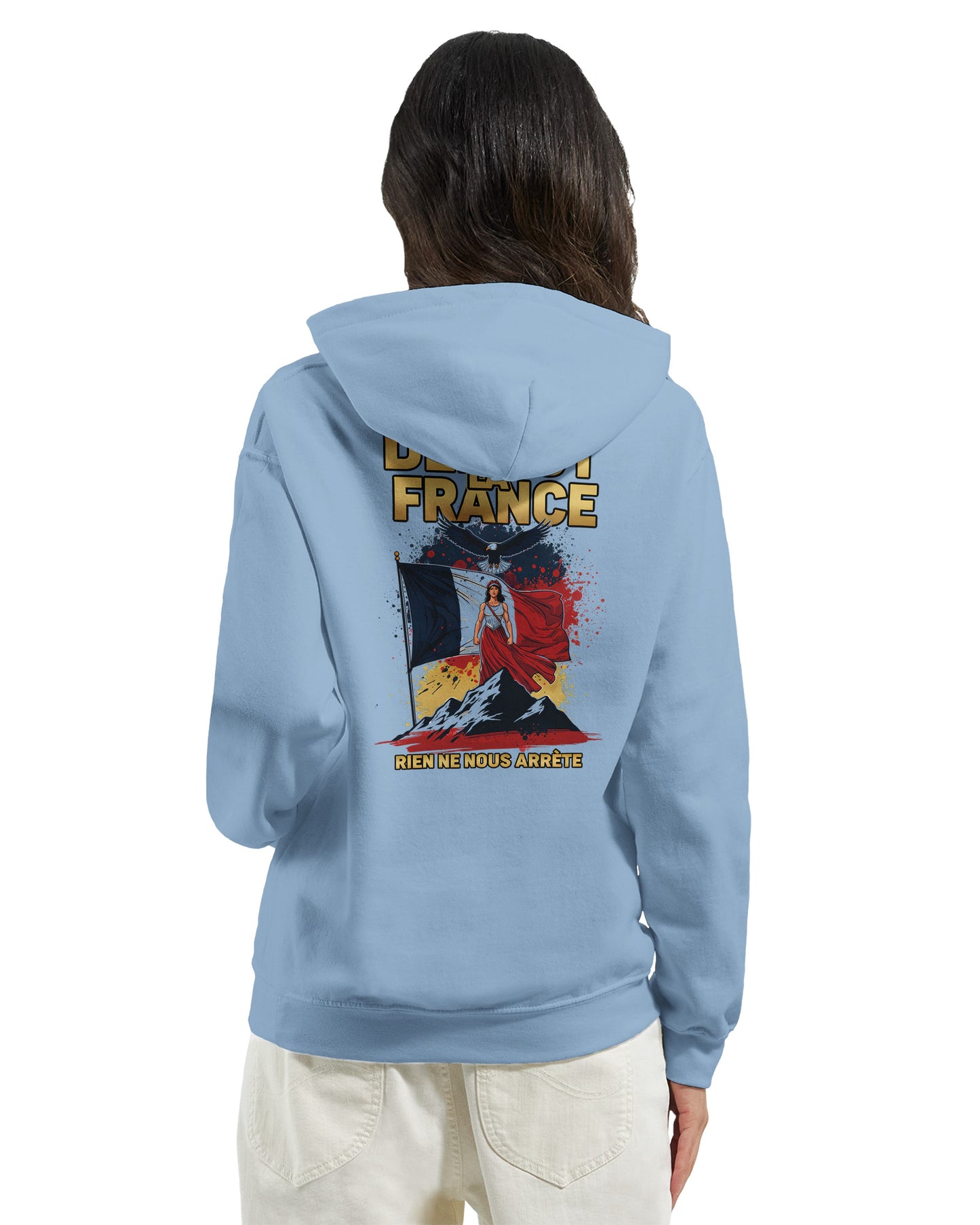 Sweat à capuche femme Debout la France - Hoodie en coton mélangé premium