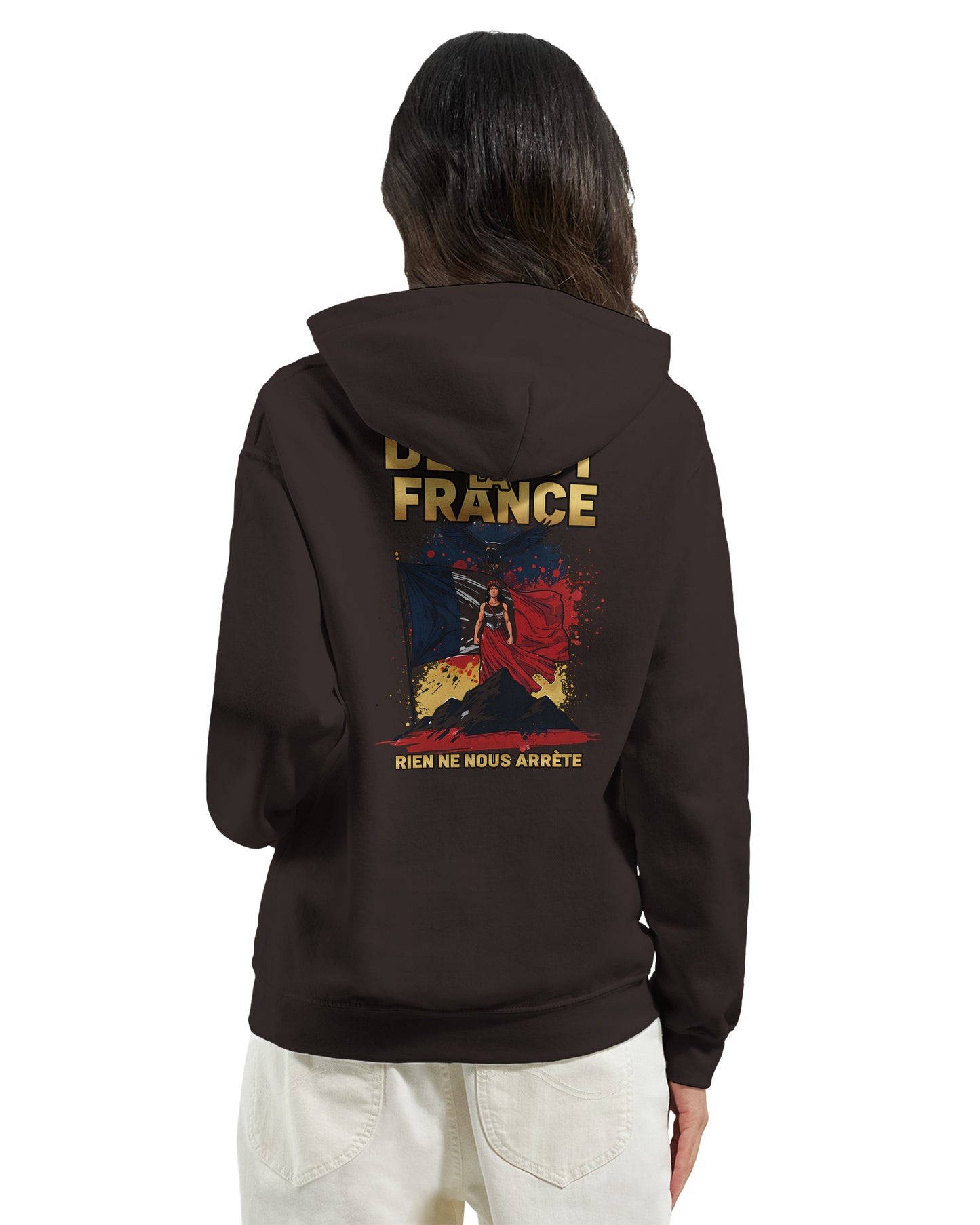 Sweat à capuche femme Debout la France - Hoodie en coton mélangé premium