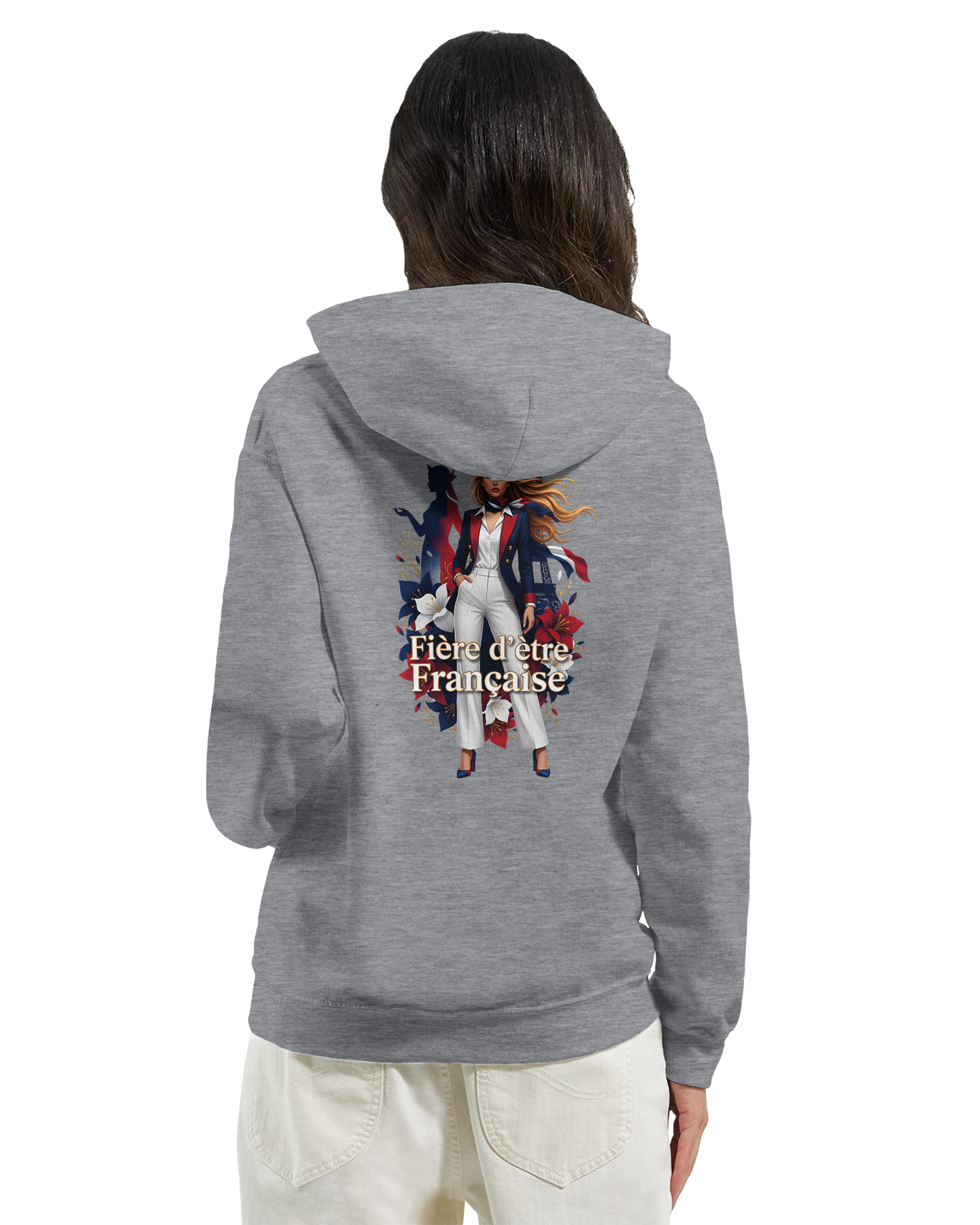 Sweat à Capuche Femme Fière d'être Française - Confort Premium