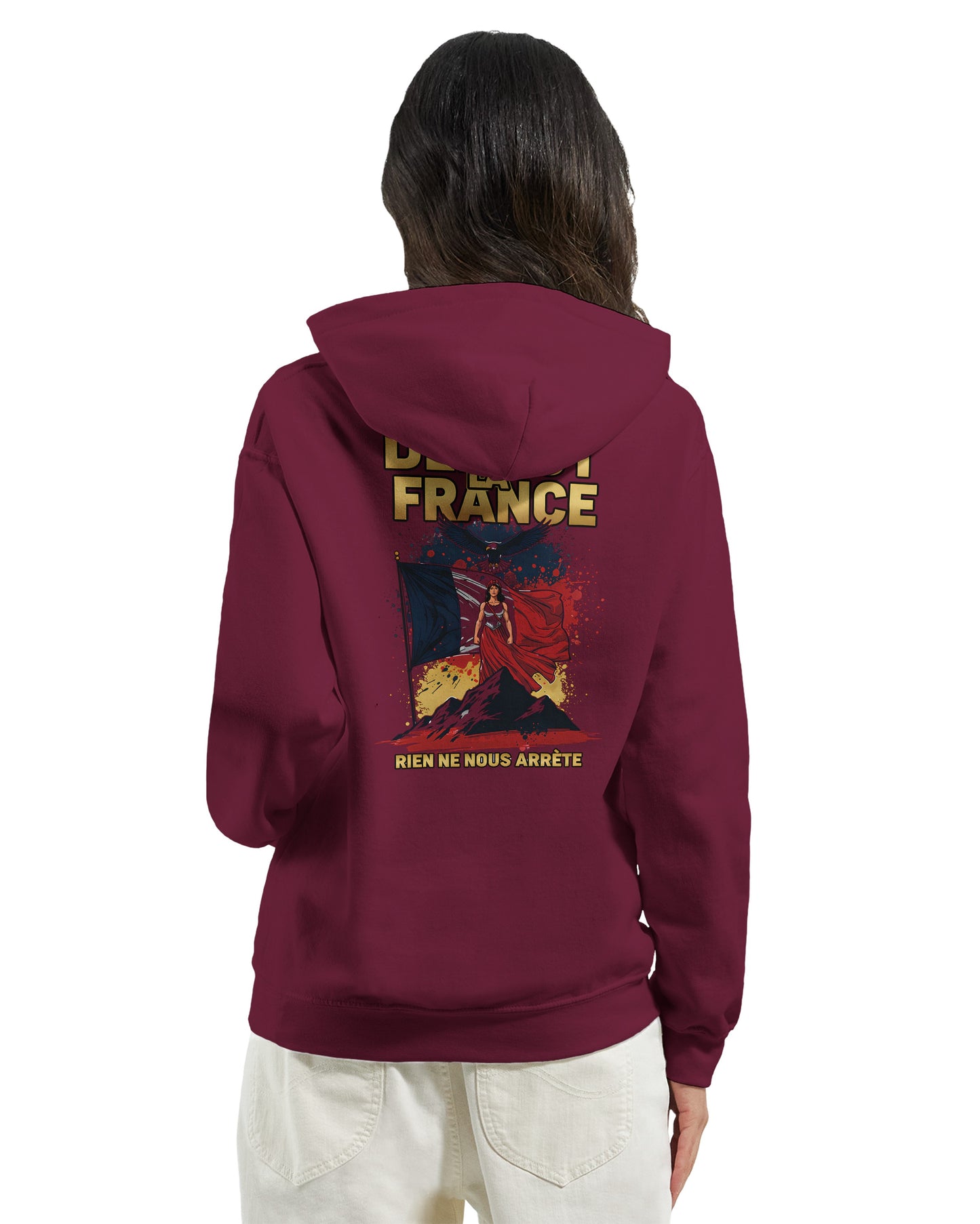 Sweat à capuche femme Debout la France - Hoodie en coton mélangé premium