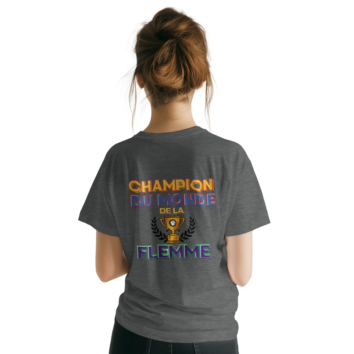 T-Shirt Homme - Champion du Monde de la Flemme - Confort Premium