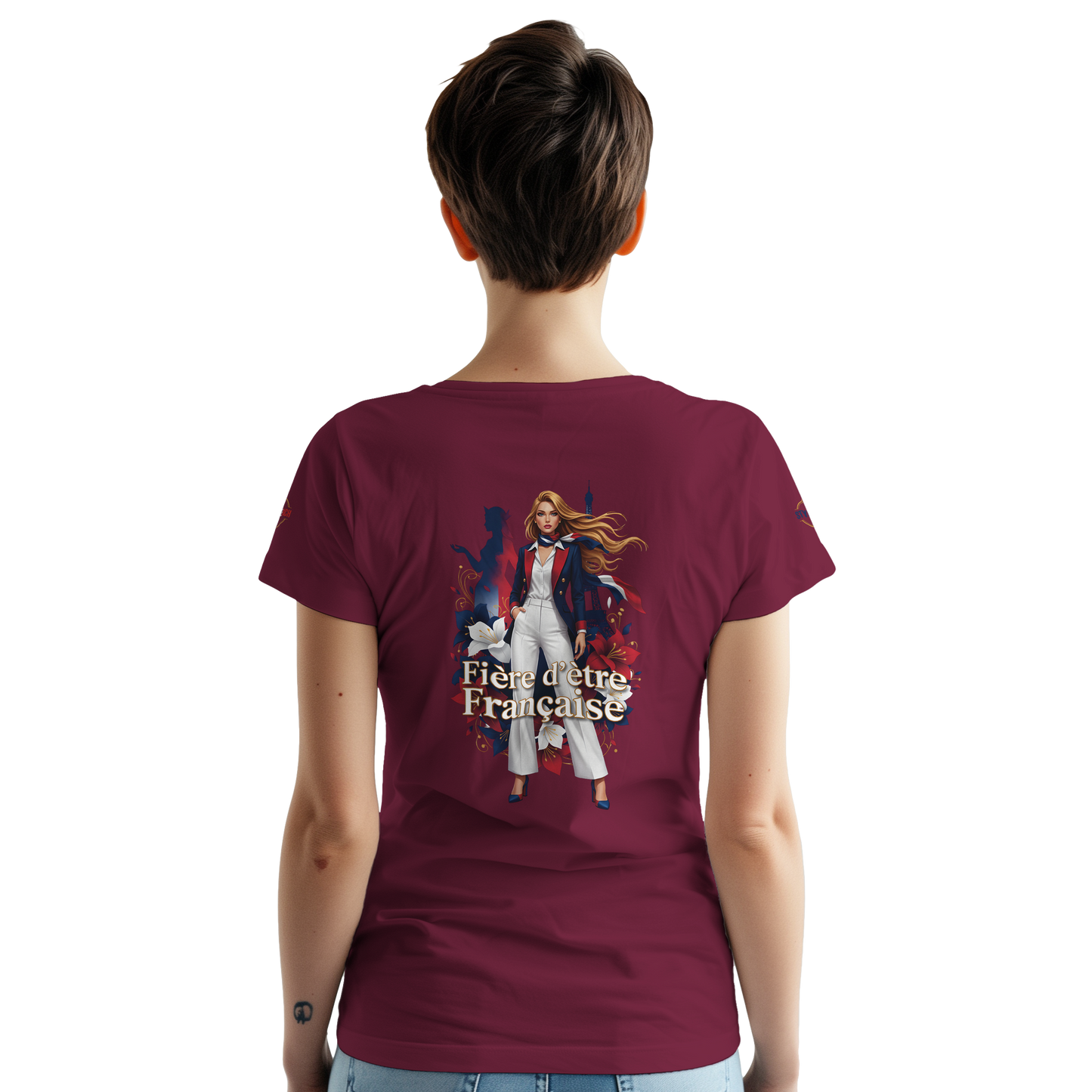 T-Shirt Femme Fière d'Être Française – Coton Premium