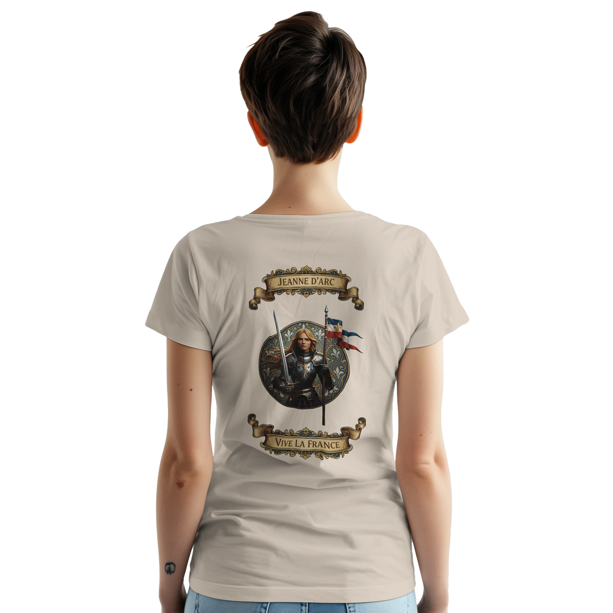 T-shirt Femme Jeanne d'Arc - Symbole Iconique en Coton Premium