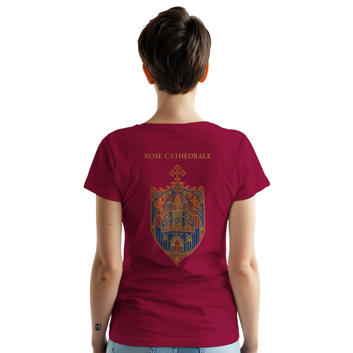 T-Shirt Femme Rose Cathédrale | Gildan 5000 Coton Épais