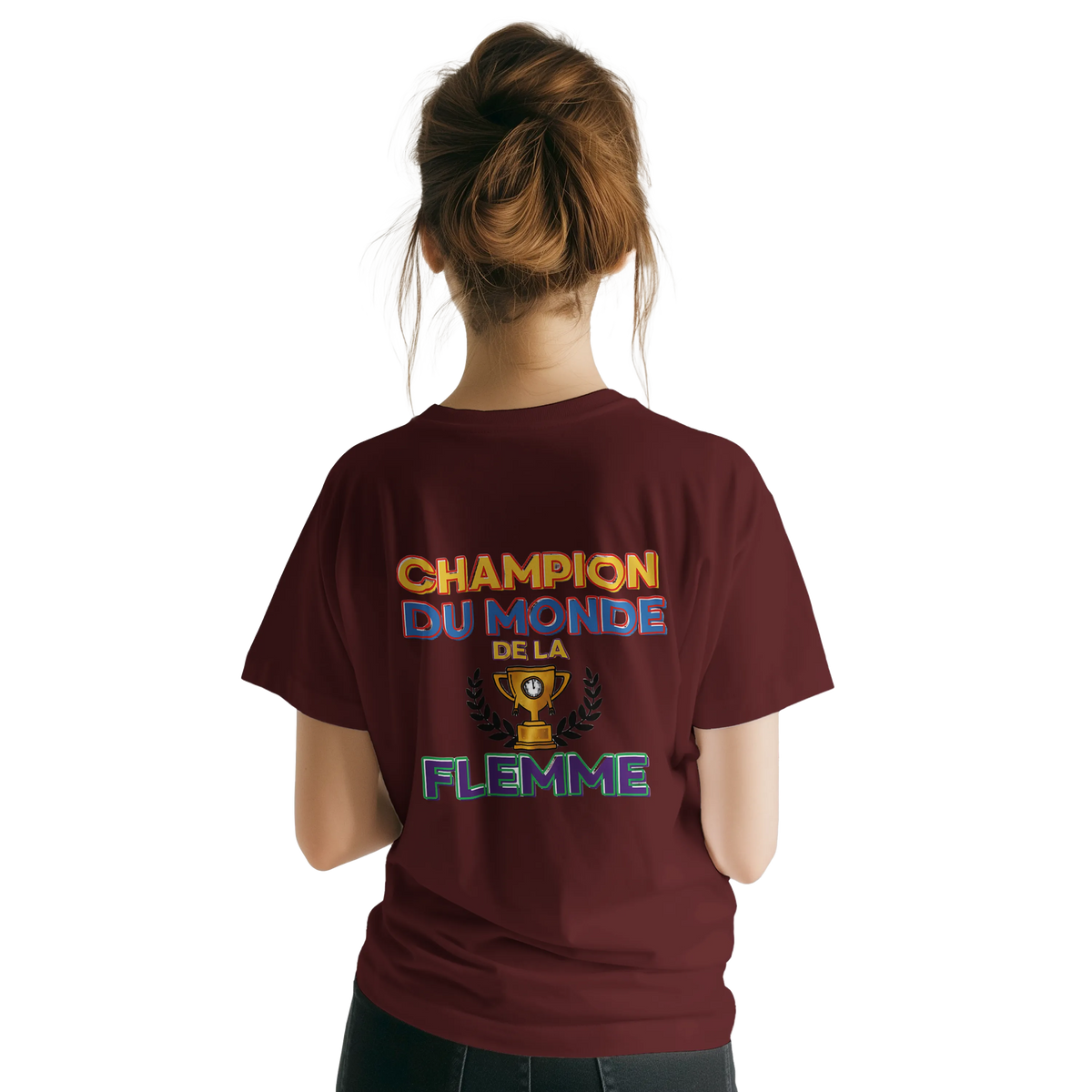 T-Shirt Homme - Champion du Monde de la Flemme - Confort Premium