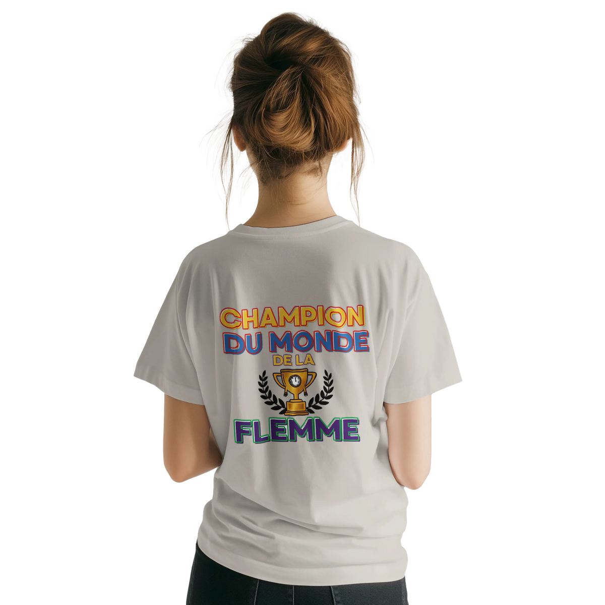 T-Shirt Homme - Champion du Monde de la Flemme - Confort Premium