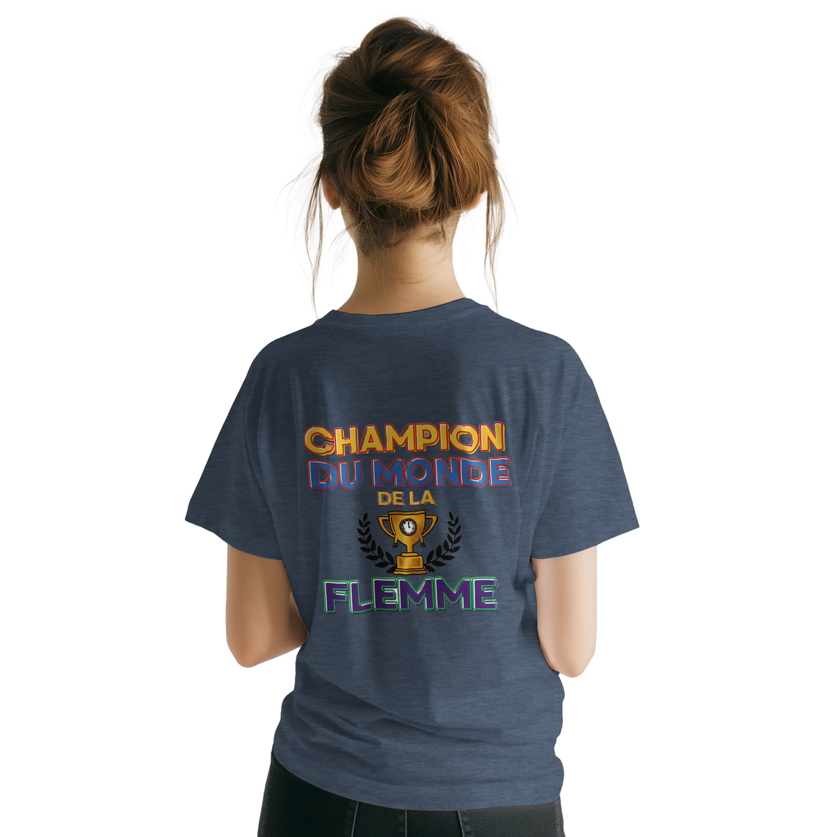 T-Shirt Homme - Champion du Monde de la Flemme - Confort Premium