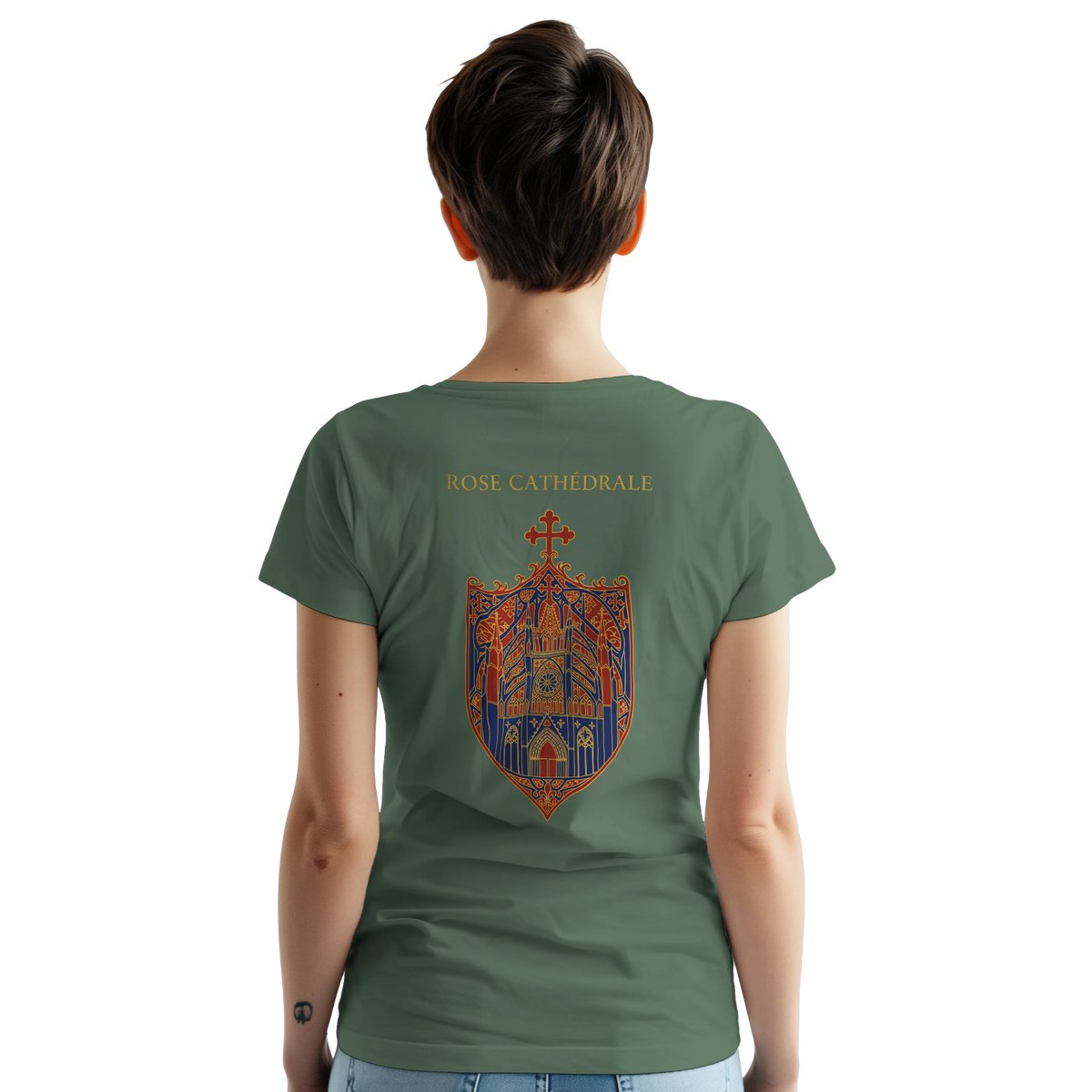 T-Shirt Femme Rose Cathédrale | Gildan 5000 Coton Épais