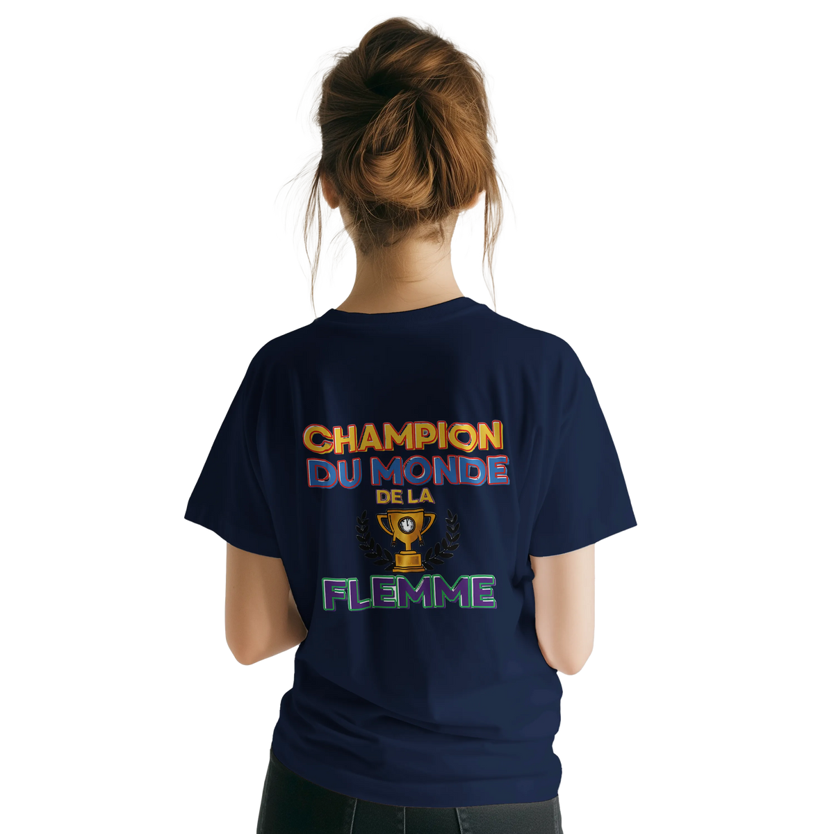 T-Shirt Homme - Champion du Monde de la Flemme - Confort Premium