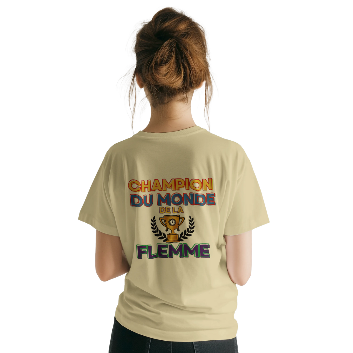T-Shirt Homme - Champion du Monde de la Flemme - Confort Premium