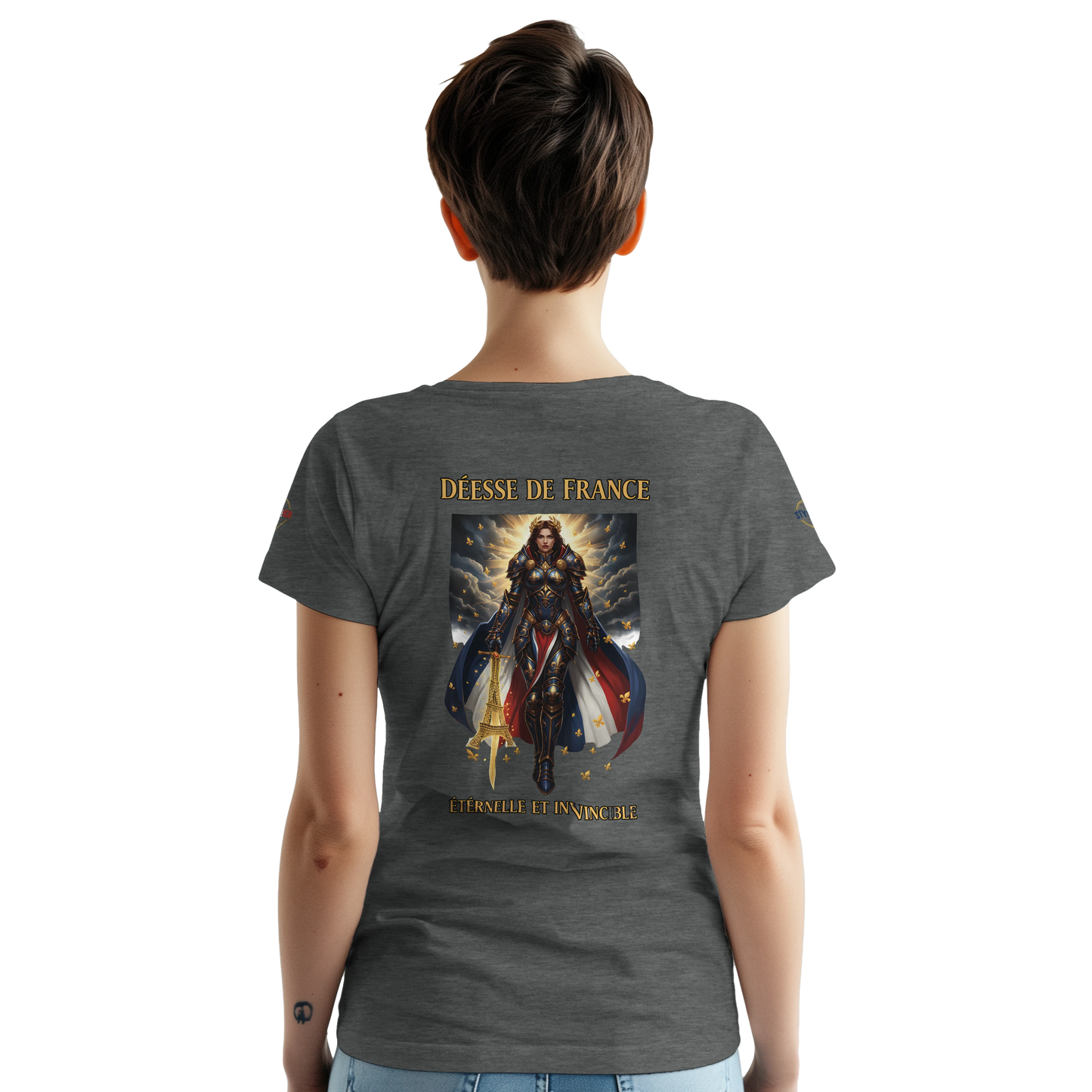 T-shirt Femme Déesse de France - Coton Épais à Coupe Classique