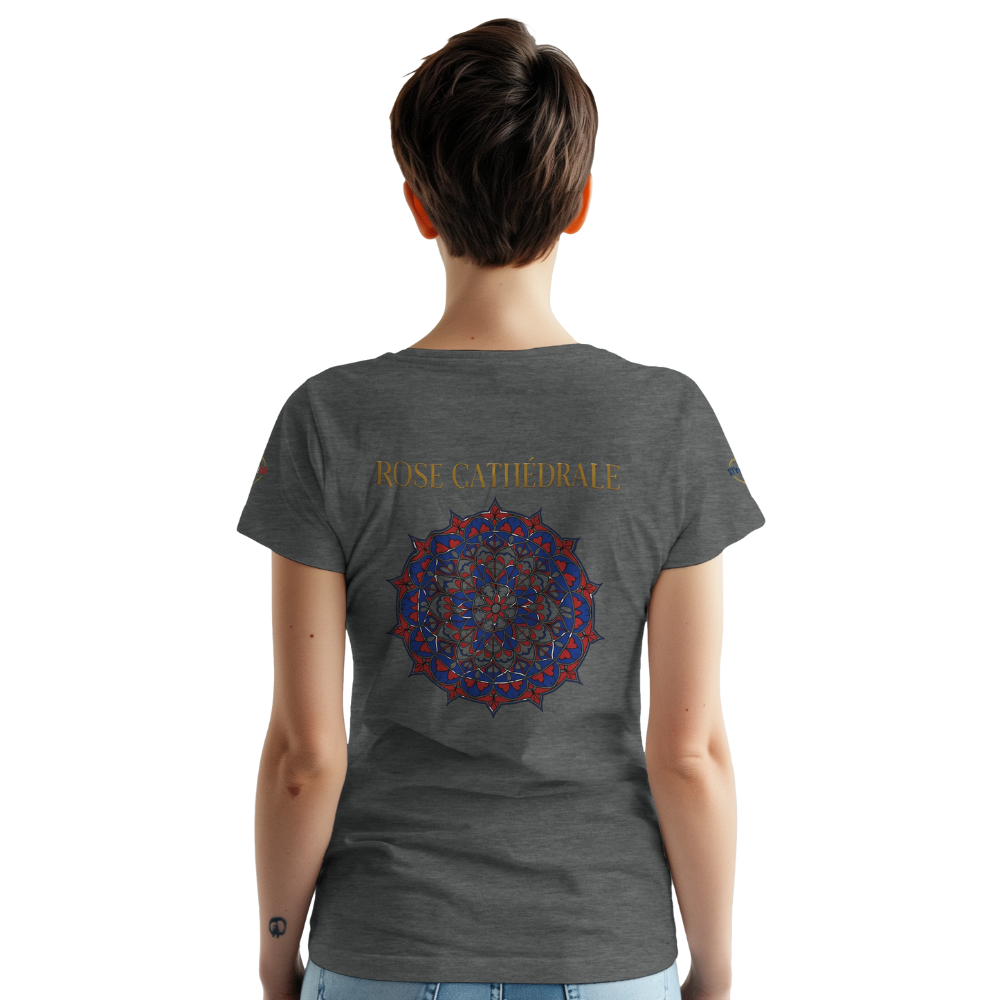 T-shirt Femme Rose Cathédrale – Coton Épais à Coupe Classique