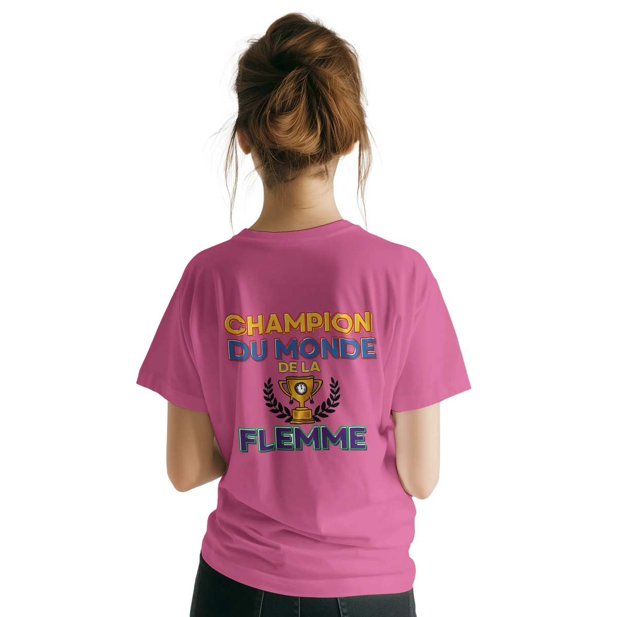 T-Shirt Homme - Champion du Monde de la Flemme - Confort Premium
