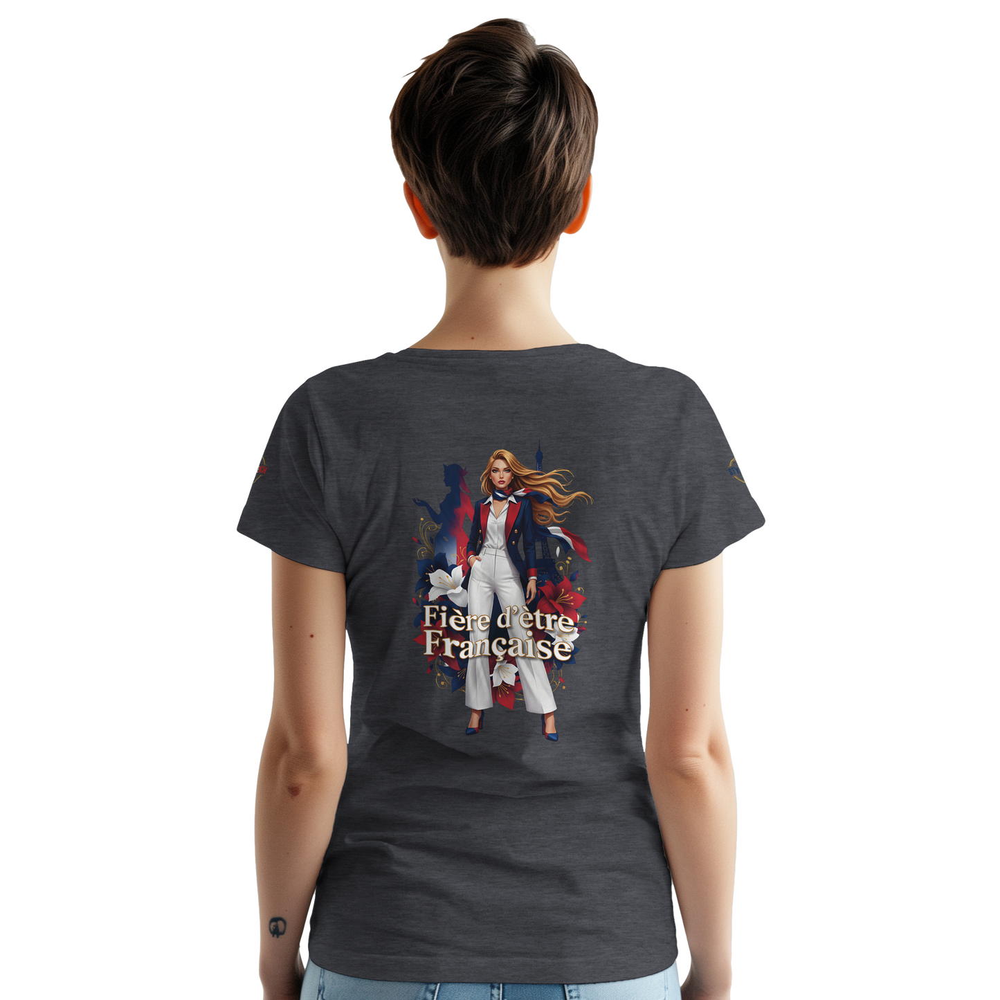T-Shirt Femme Fière d'Être Française – Coton Premium