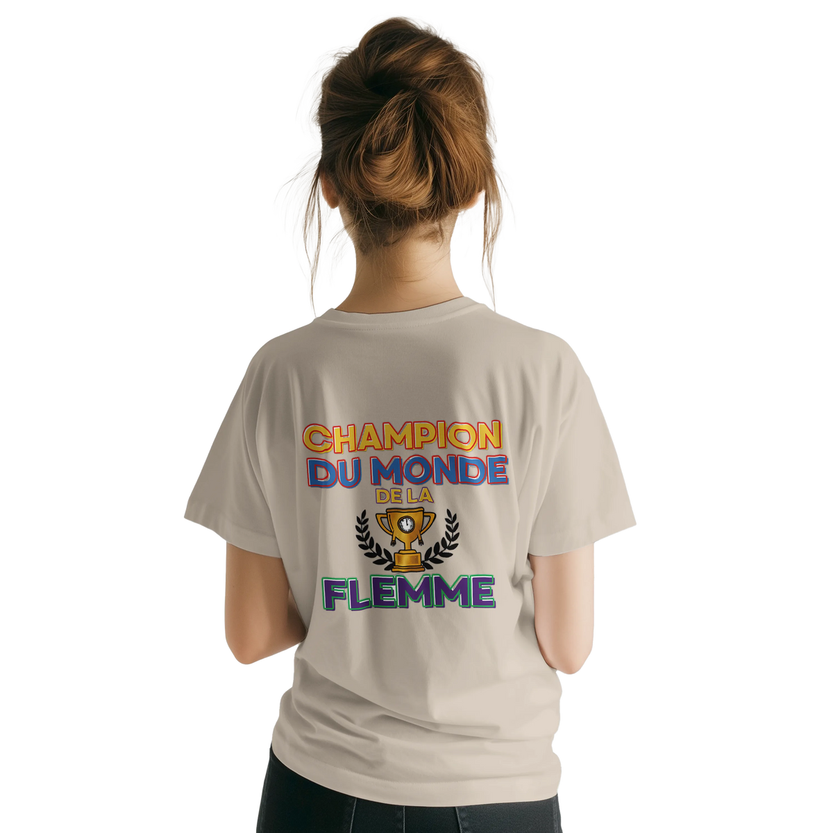 T-Shirt Homme - Champion du Monde de la Flemme - Confort Premium