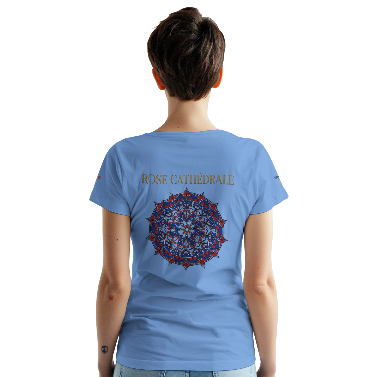 T-shirt Femme Rose Cathédrale – Coton Épais à Coupe Classique