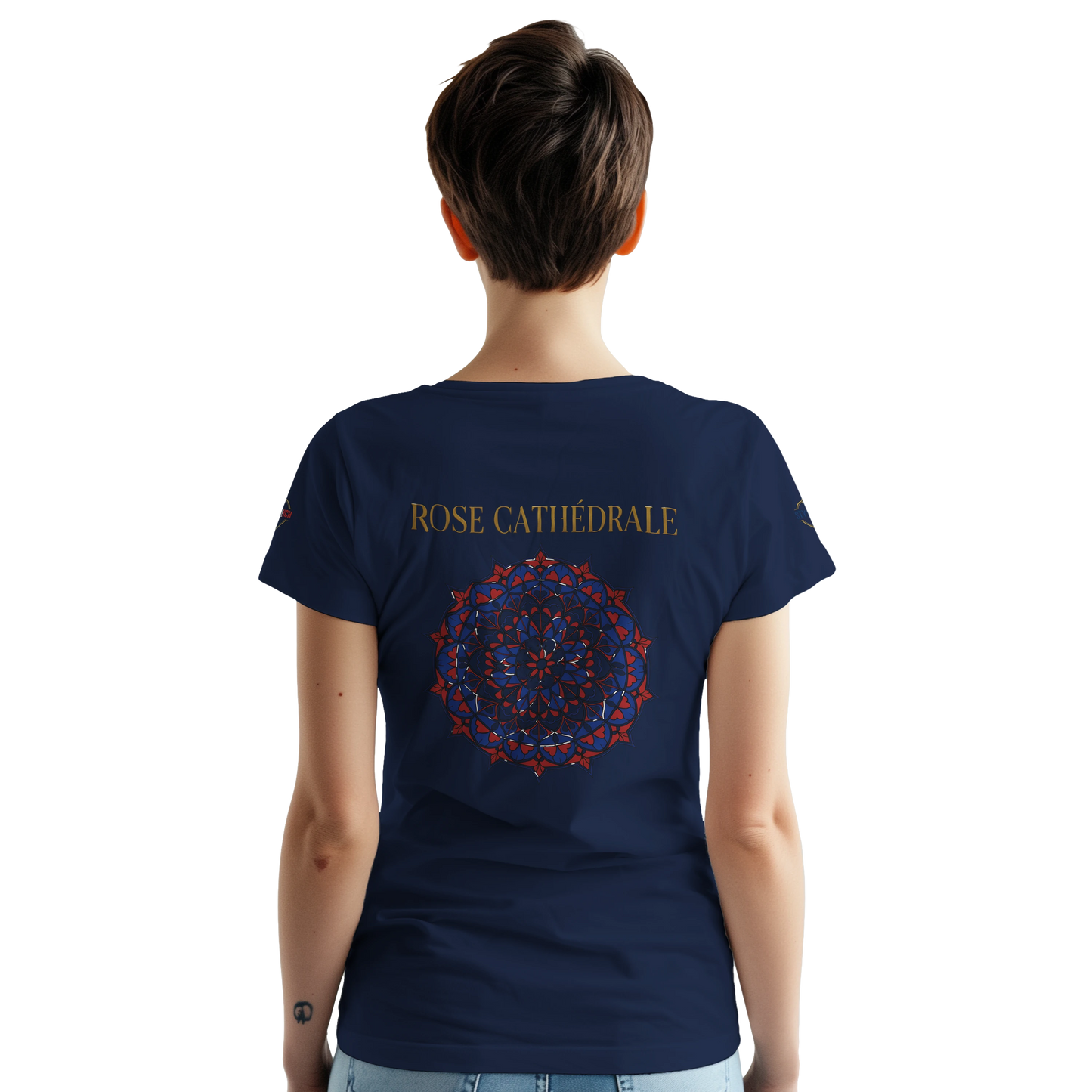 T-shirt Femme Rose Cathédrale – Coton Épais à Coupe Classique