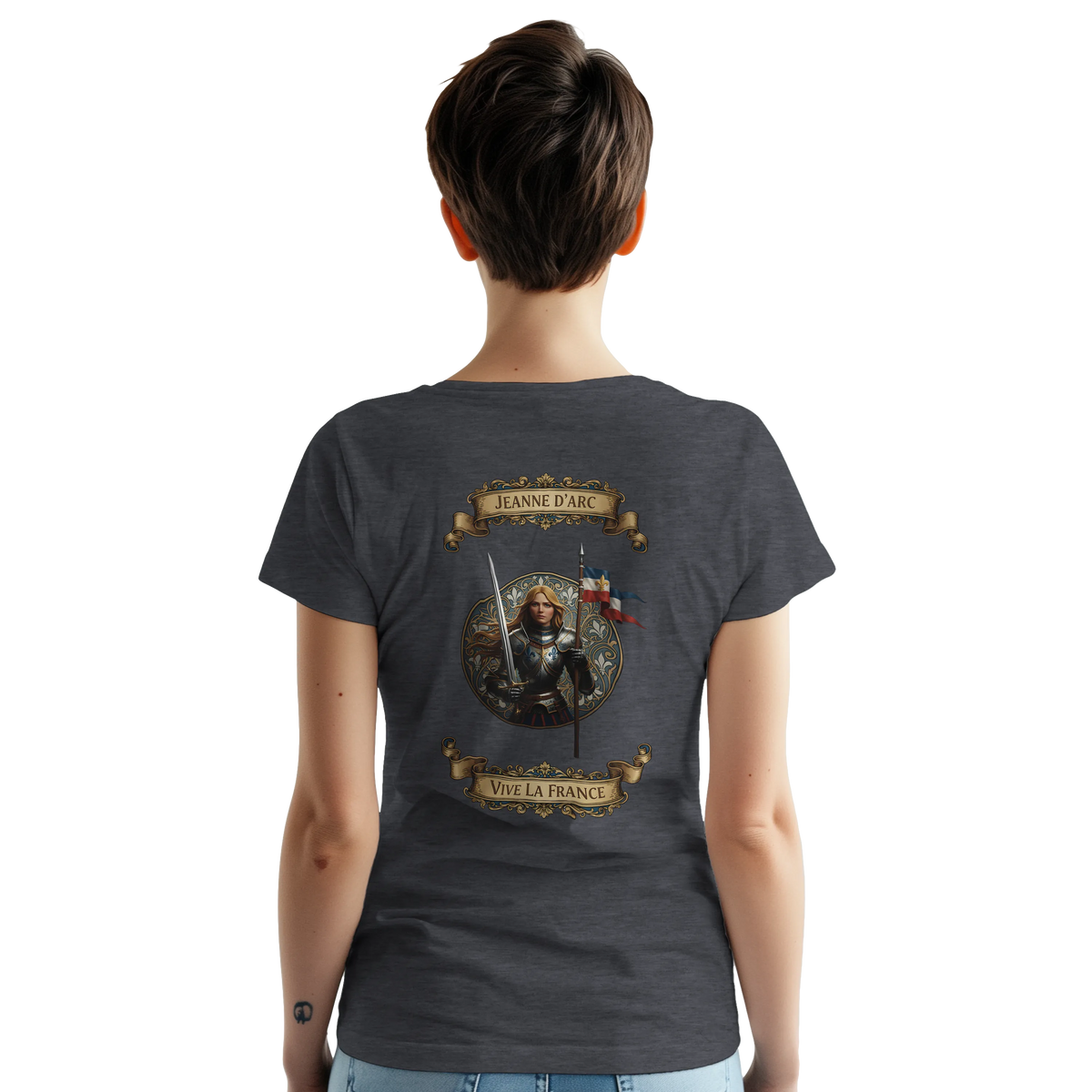 T-shirt Femme Jeanne d'Arc - Symbole Iconique en Coton Premium