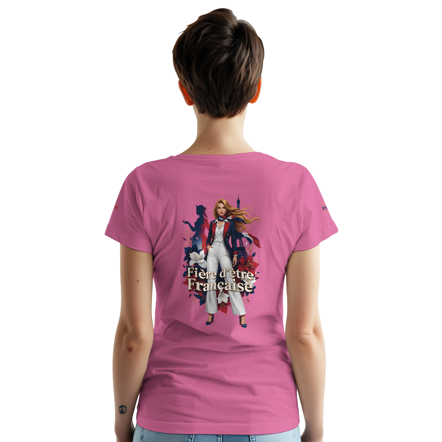 T-Shirt Femme Fière d'Être Française – Coton Premium