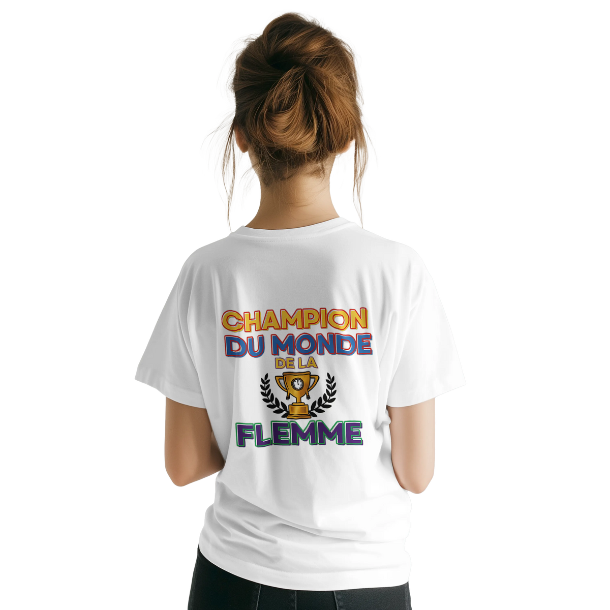 T-Shirt Homme - Champion du Monde de la Flemme - Confort Premium