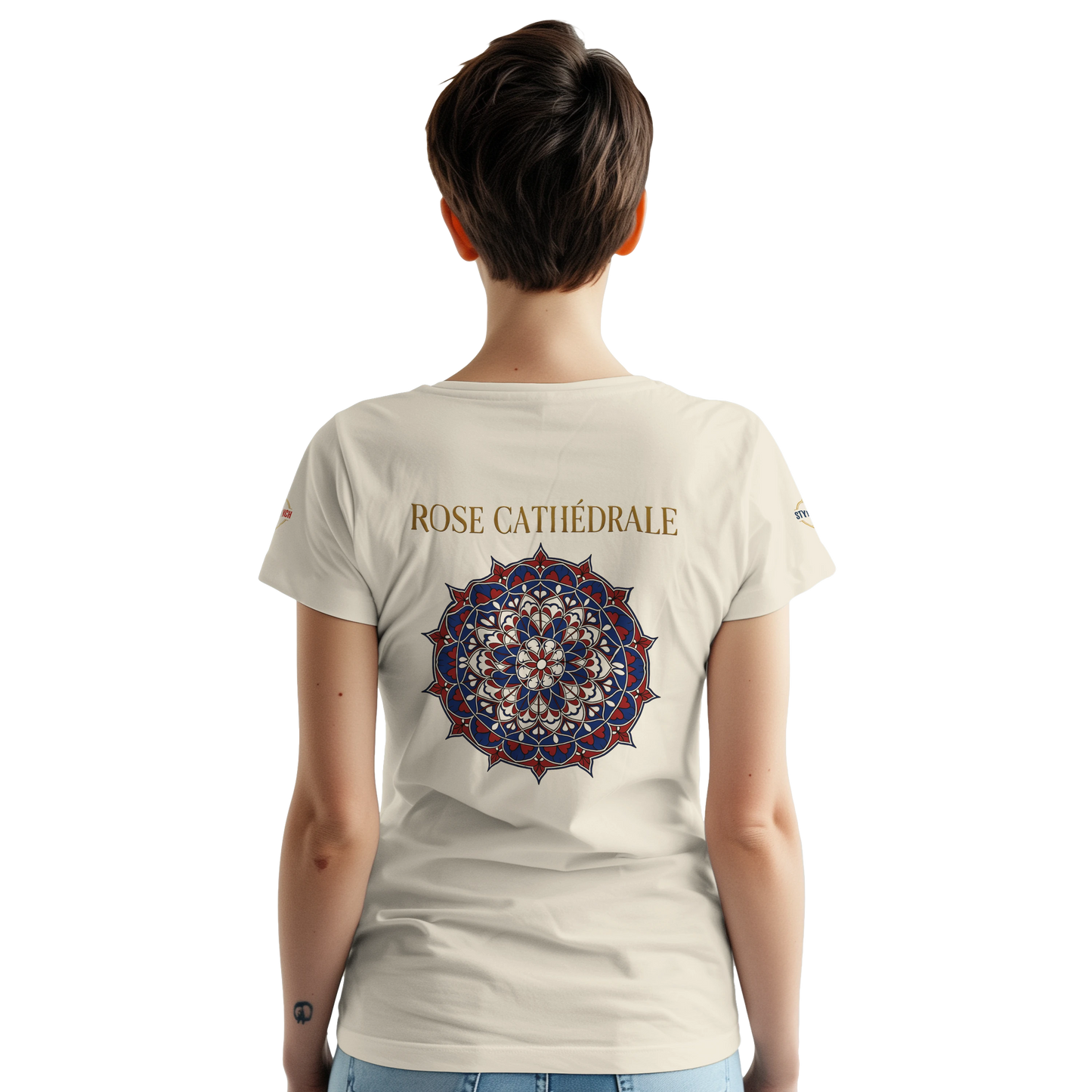 T-shirt Femme Rose Cathédrale – Coton Épais à Coupe Classique